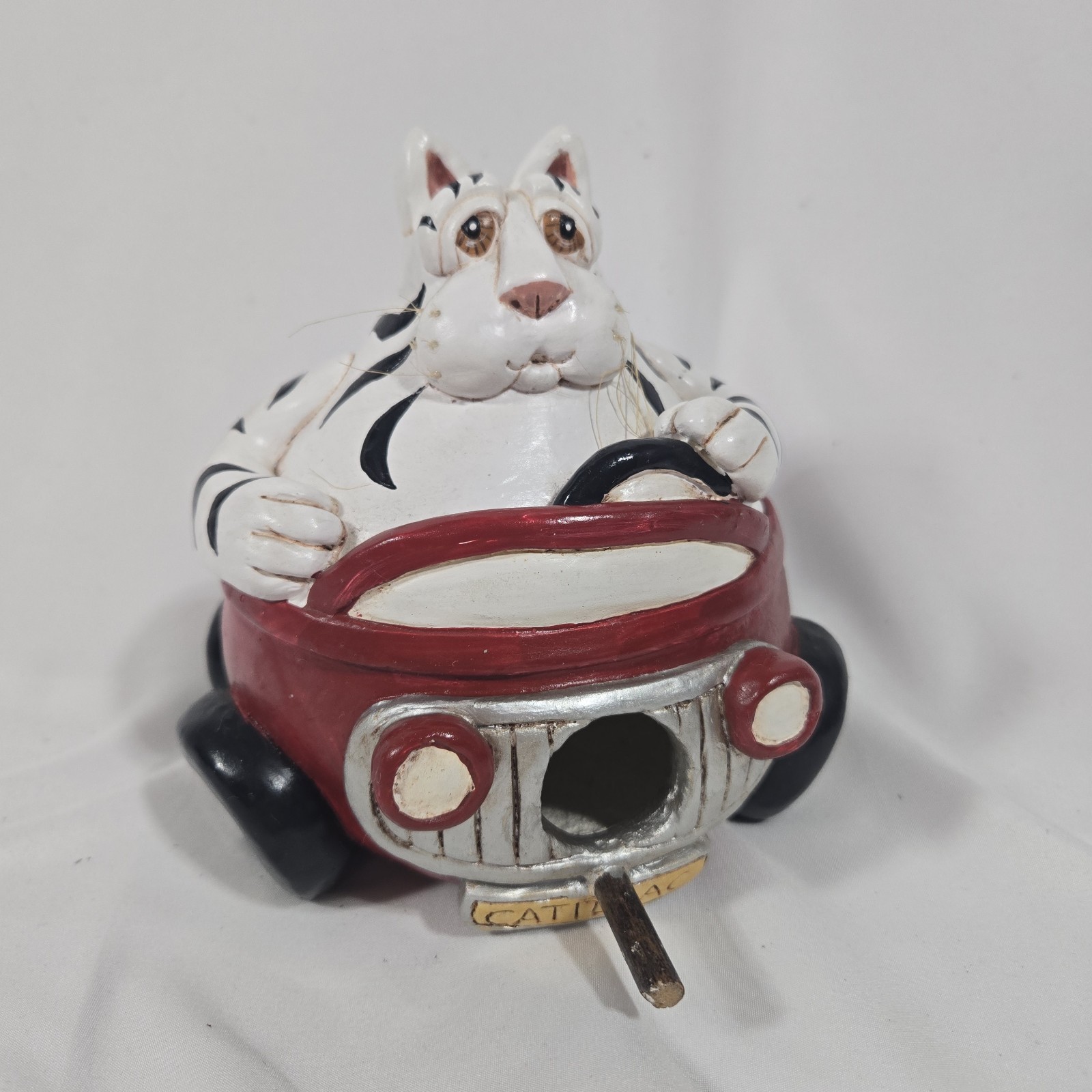 Vintage 1998 Enesco Vicki Thomas CATILLAC Fat Cat Car Birdhouse Whimsical