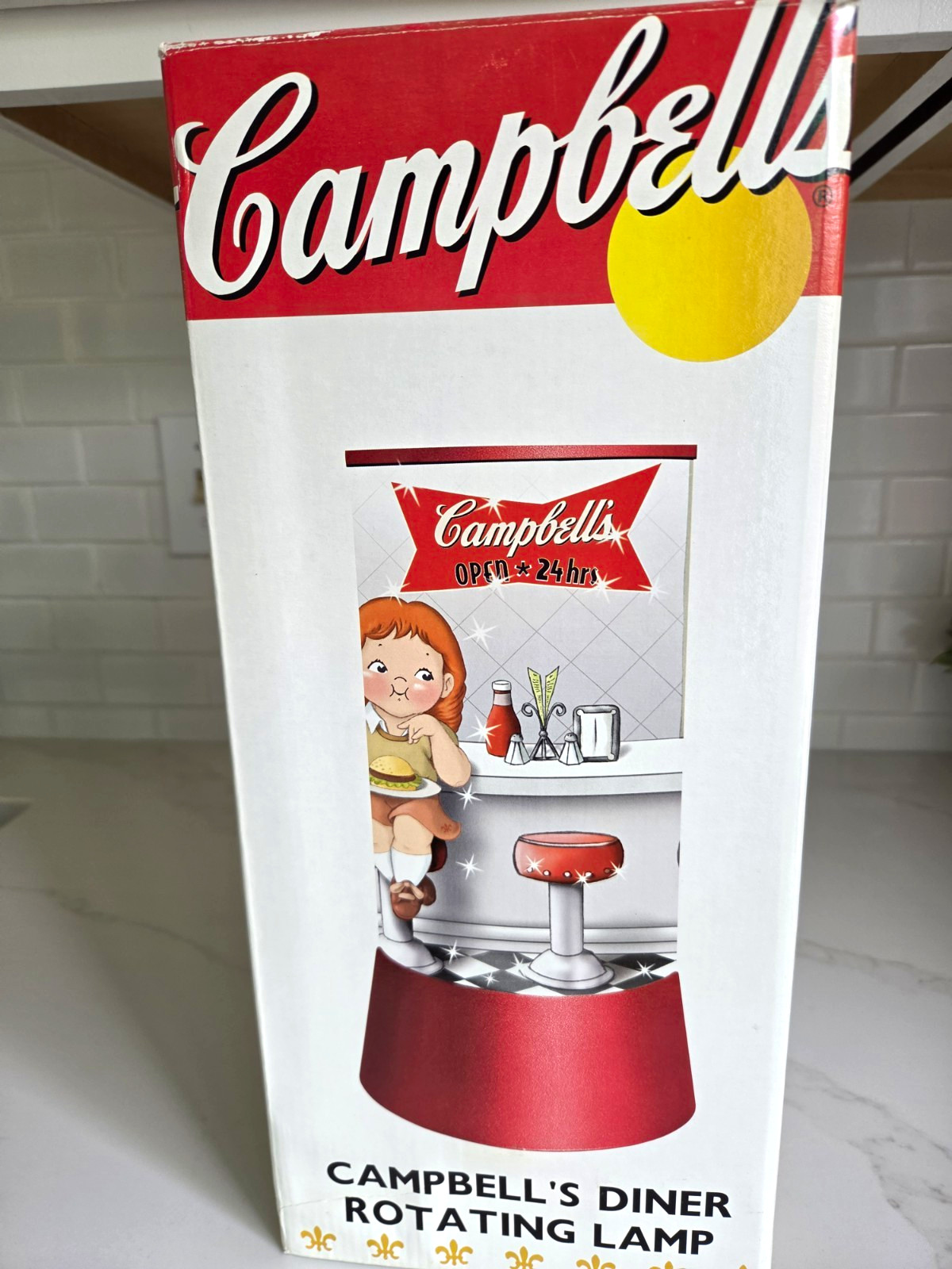 Vintage 2002 Campbell\'s Diner Rotating Motion Lamp - Tested & Works Vintage 2002 Campbell\'s Diner Rotating Motion Lamp - Tested & Works