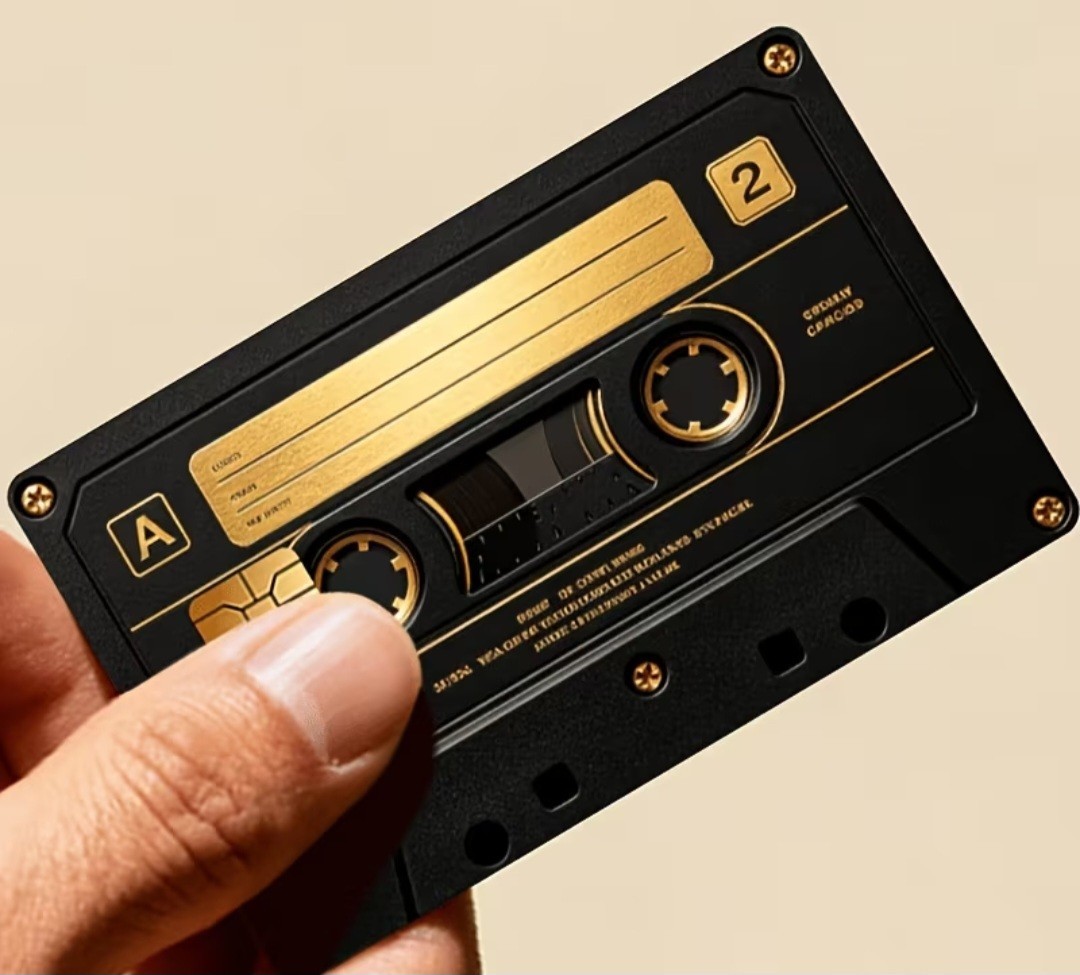 Retro Gold Black Cassette Credit Card/Debit Cover Skin Sticker Retro Gold Black Cassette Credit Card/Debit Cover Skin Sticker