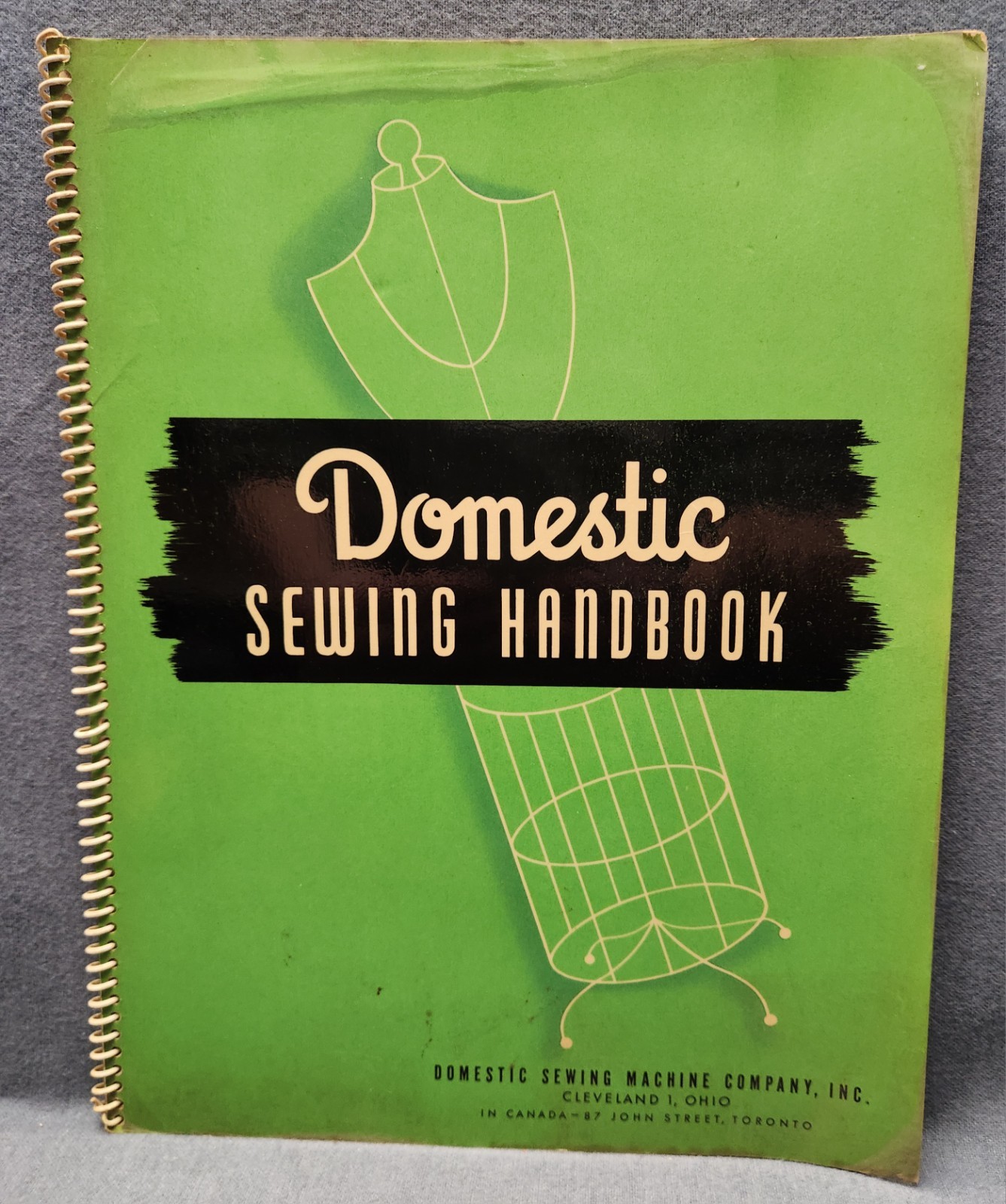 Vintage 1947 Domestic Sewing Handbook Machine Manual Spiral How-To Craft Book Vintage 1947 Domestic Sewing Handbook Machine Manual Spiral How-To Craft Book