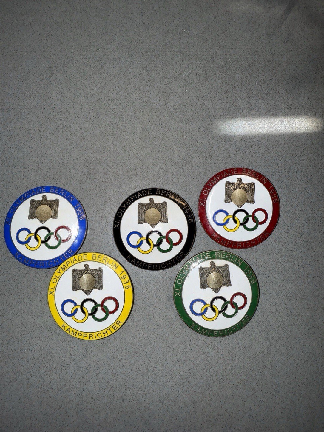 1936 Berlin Olympic Games Judges Pin Medal - FULL SET OF 5 - DM For Pics