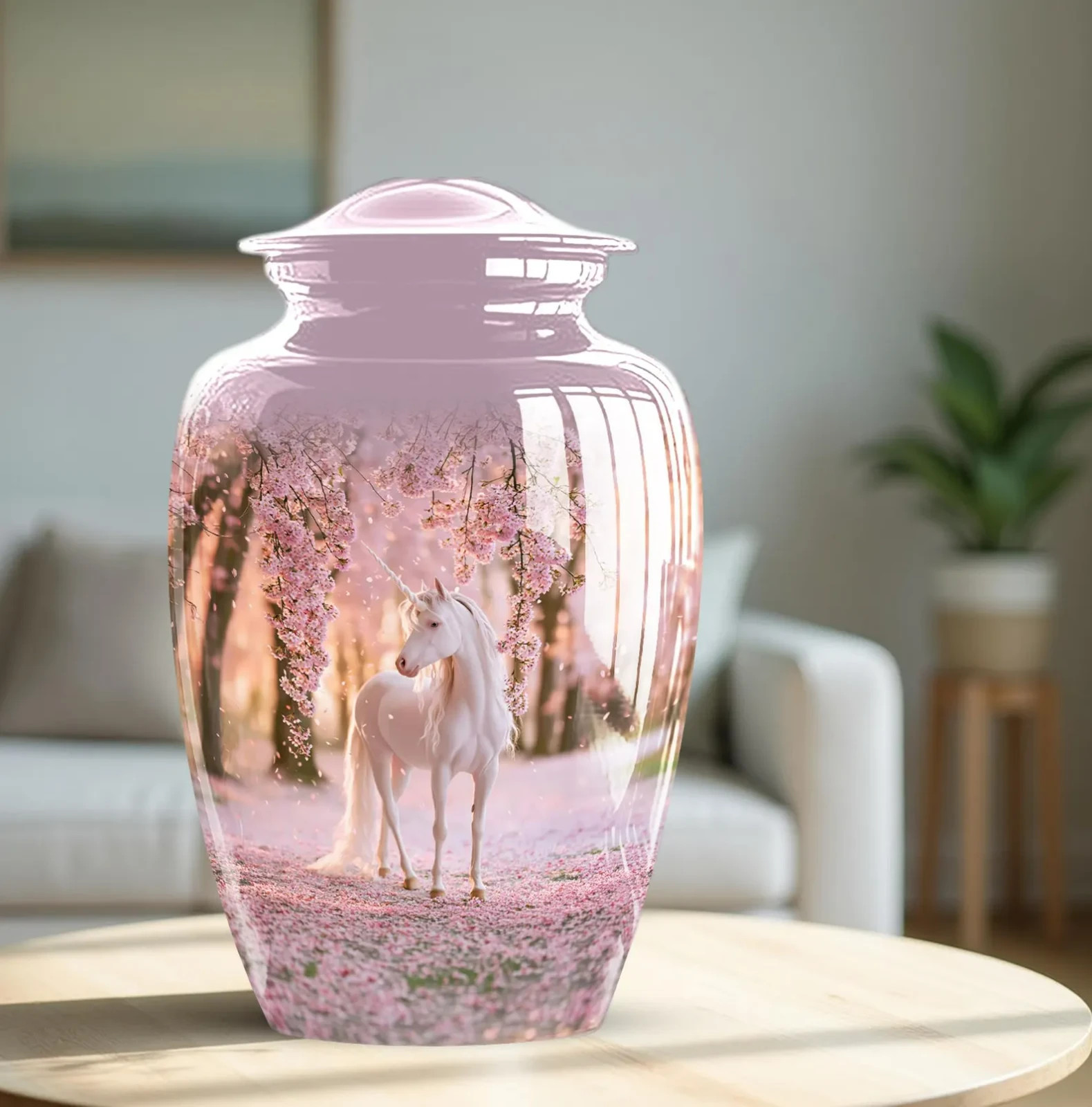 Unicorn Urn Pink Keepsake Urn for Ashes Unique Memorial Urn ship by fedex