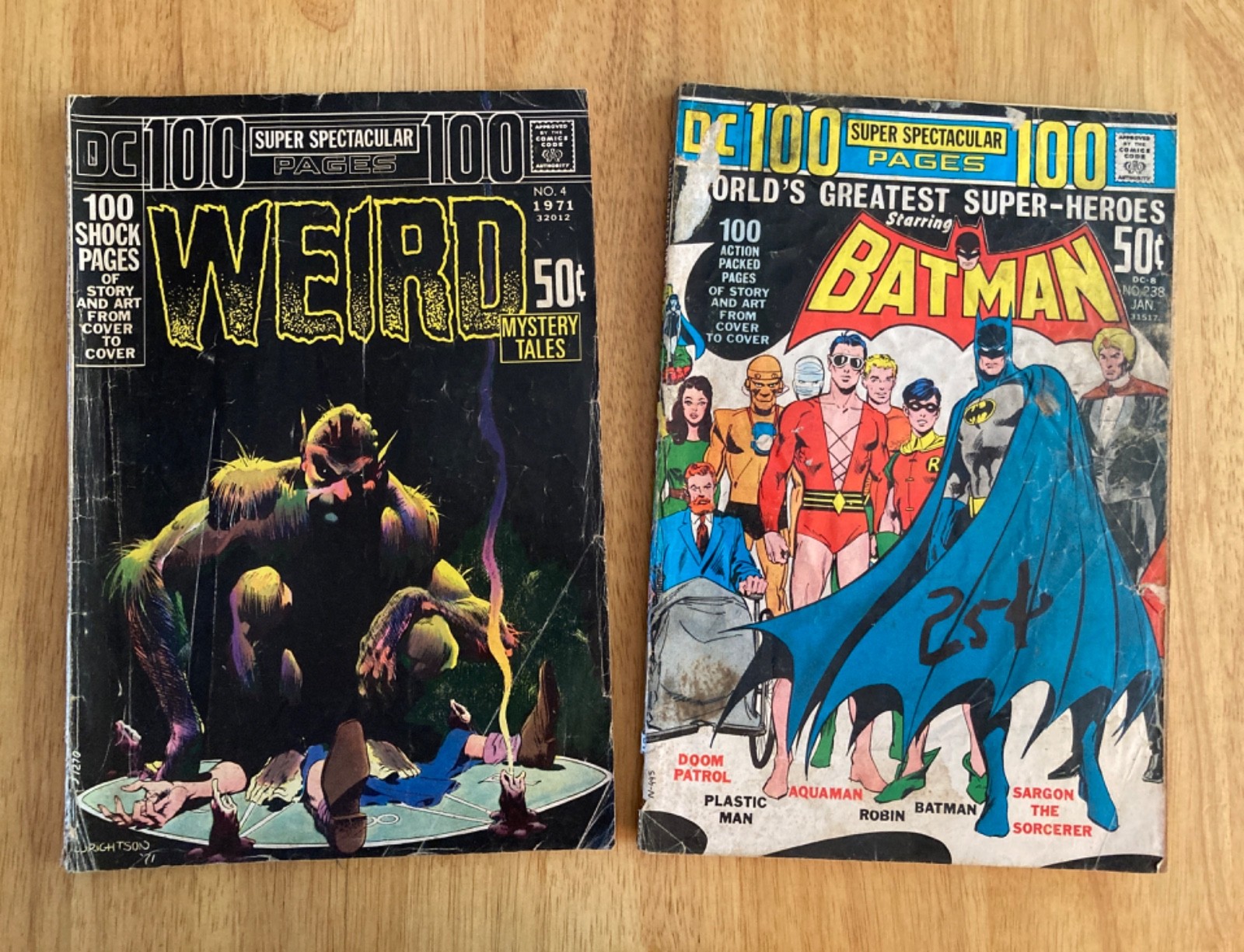 Lot of *2* 1970s 100-Pg\'rs WEIRD MYSTERY TALES #4/Wrightson + BATMAN #238