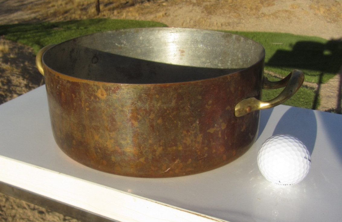 Vintage Copper Sauce Pan with Brass Handles | Bongusto Italy | 9\