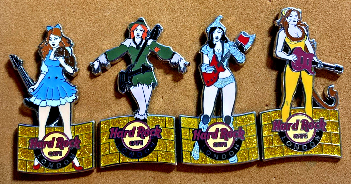 HARD ROCK CAFE LONDON THE WIZARD OF OZ DOROTHY & TOTO VHTF LE 400 FOUR PIN SET