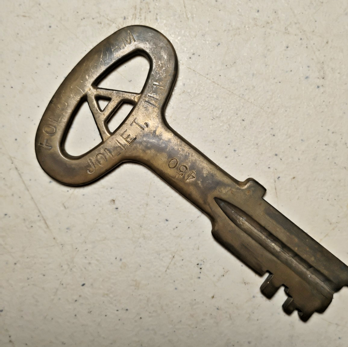 Antique-Folger Adam Joilett Prison/Jail Key Solid Brass Antique-Folger Adam Joilett Prison/Jail Key Solid Brass