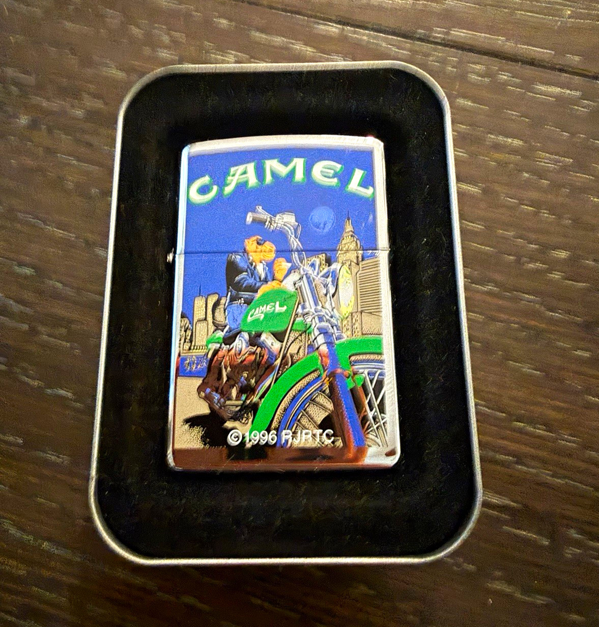 Vintage 1996 Camel Zippo Lighter Joe Camel Moon Motorcycle Unfired MINT NOS Vintage 1996 Camel Zippo Lighter Joe Camel Moon Motorcycle Unfired MINT NOS