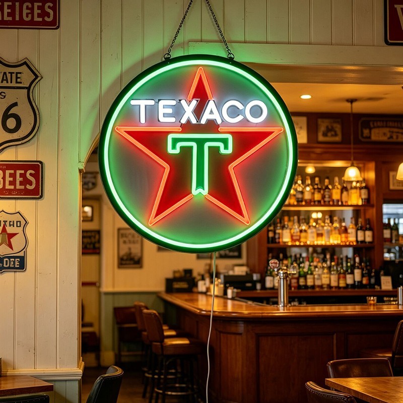 US STOCK Texaco Motor Oil Gasoline Dimmable LED Neon Sign 16