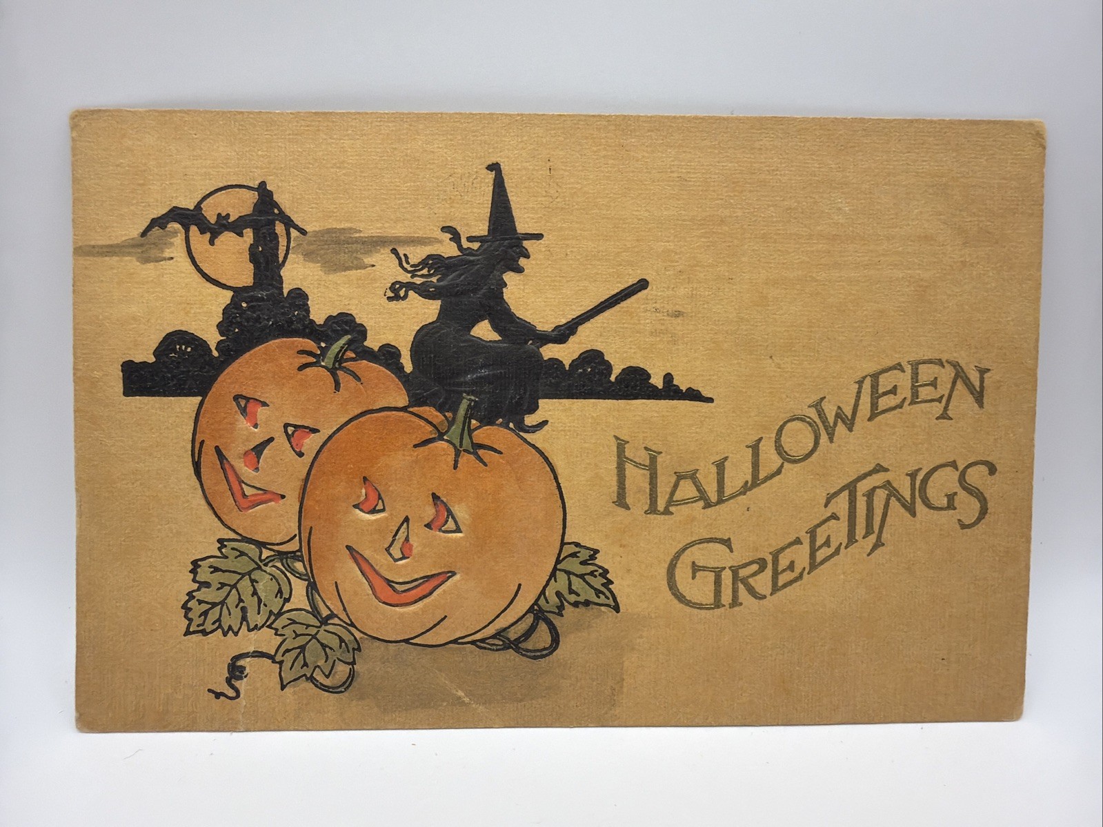Vintage/ Antique 1911 Halloween Greeting Postcard • Gibson Art Co. Witch Pumpkin Vintage/ Antique 1911 Halloween Greeting Postcard • Gibson Art Co. Witch Pumpkin