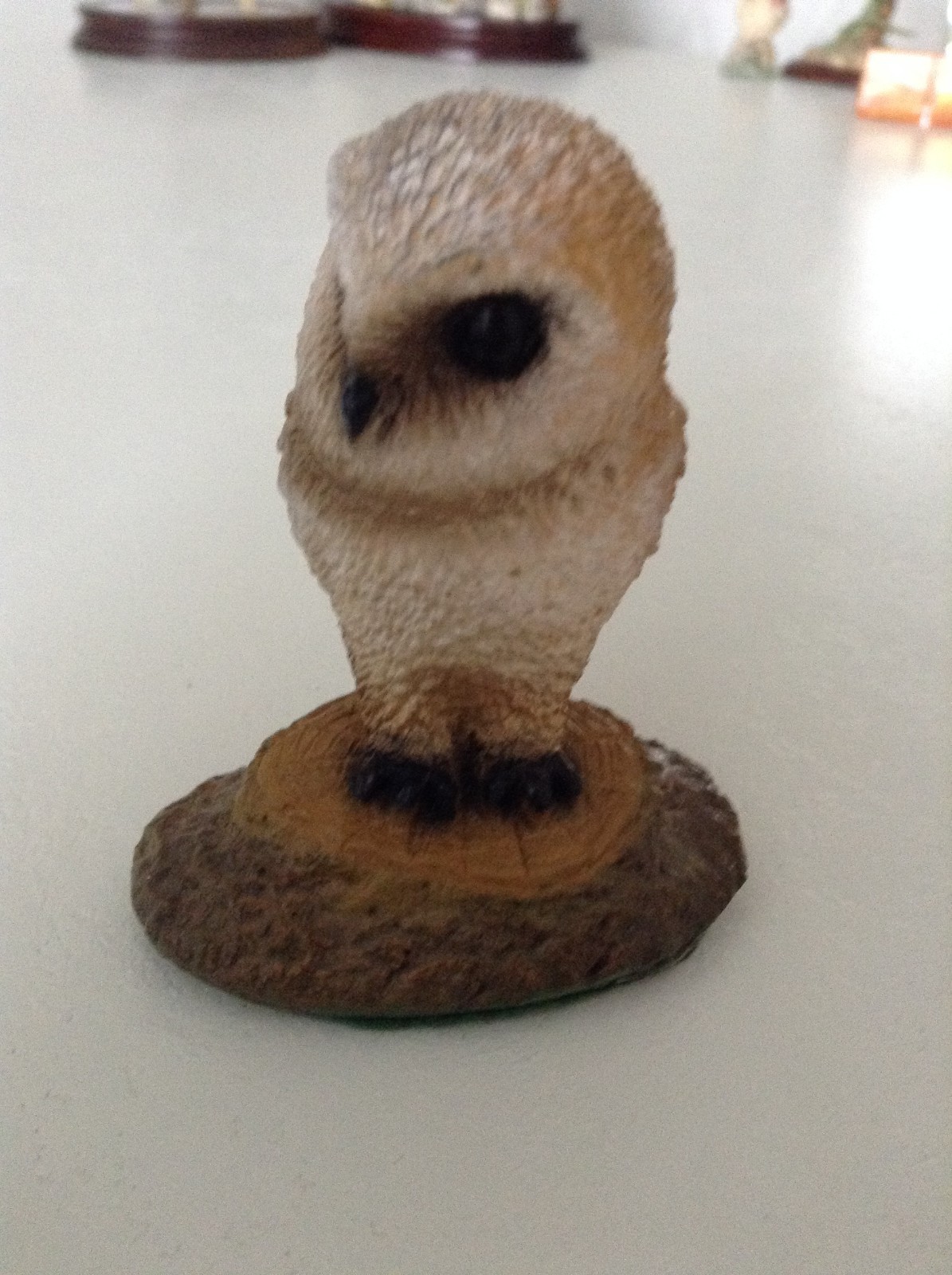 Vintage P J  Dutt Owl Figurine, Hand Painted Resin Sculpture Devon