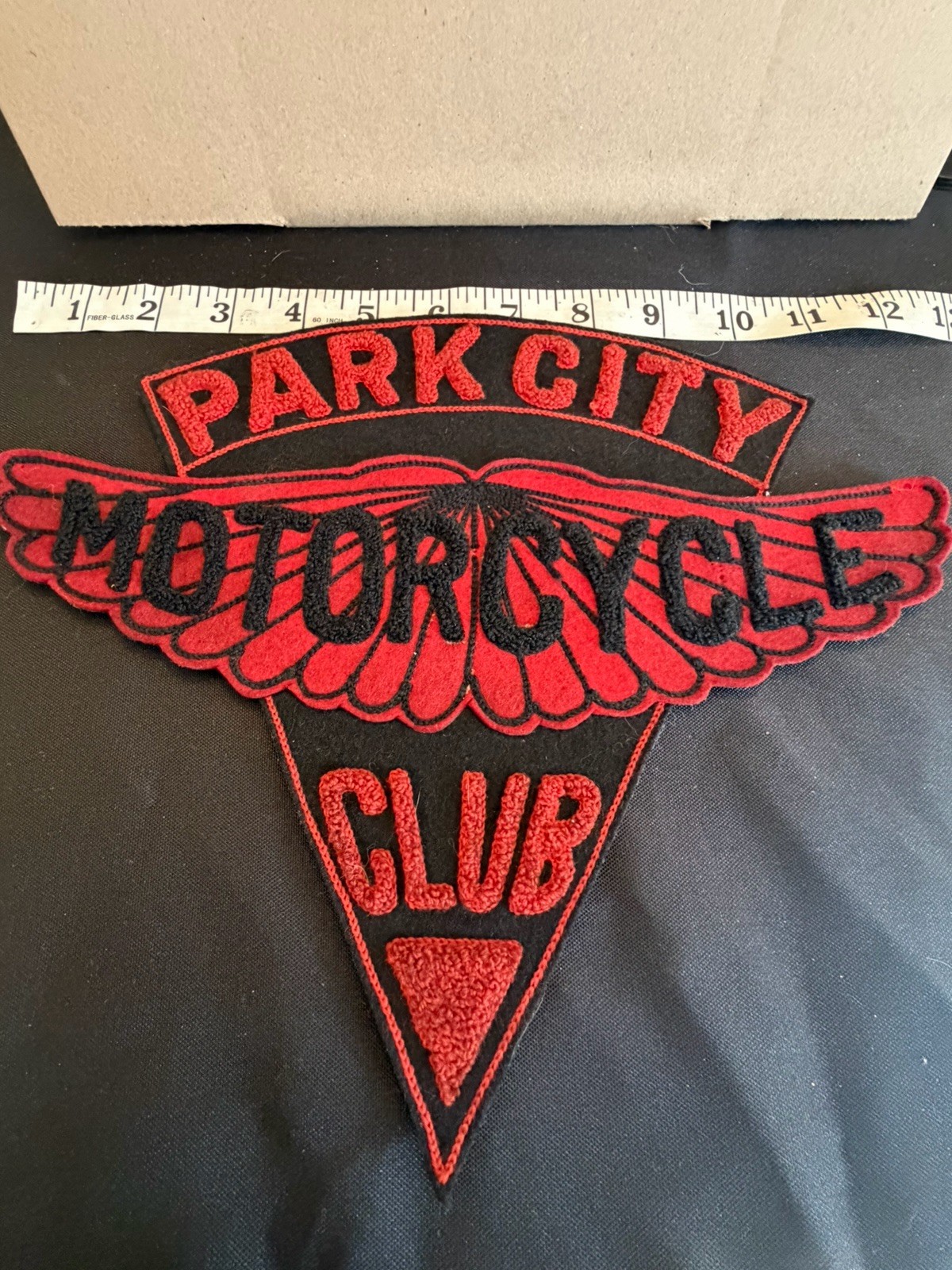Vintage 1940-1950s Park City Motorcycle Club Chain Stitch Patch Vintage 1940-1950s Park City Motorcycle Club Chain Stitch Patch