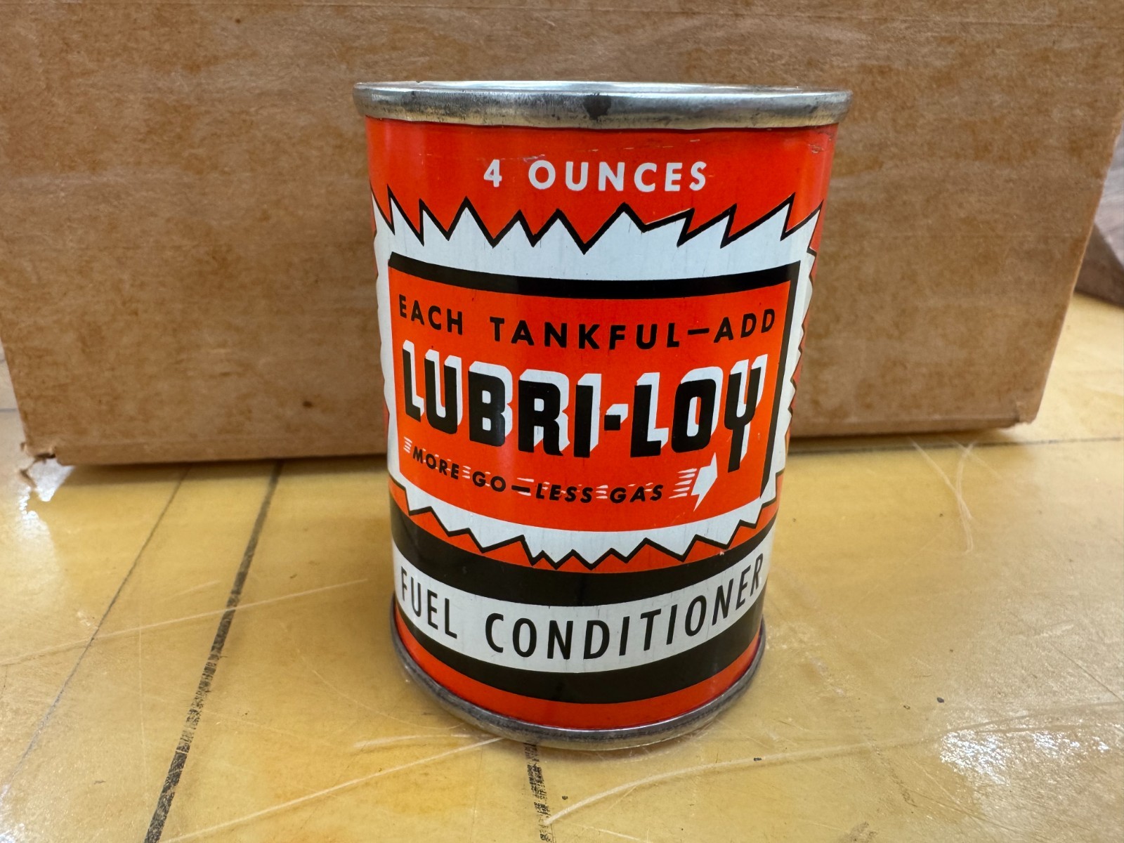 VINTAGE~ FULL NOS~ LUBRI-LOY FUEL CONDITIONER 4 OZ CAN~ EXCELLENT CONDITION