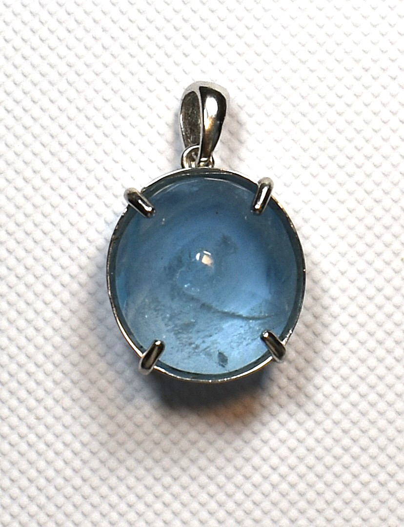 Aquamarine Pendant 14.25ct Deep Blue Star Hand Carved Vault-StarGlow VS-AG-01425 Aquamarine Pendant 14.25ct Deep Blue Star Hand Carved Vault-StarGlow VS-AG-01425