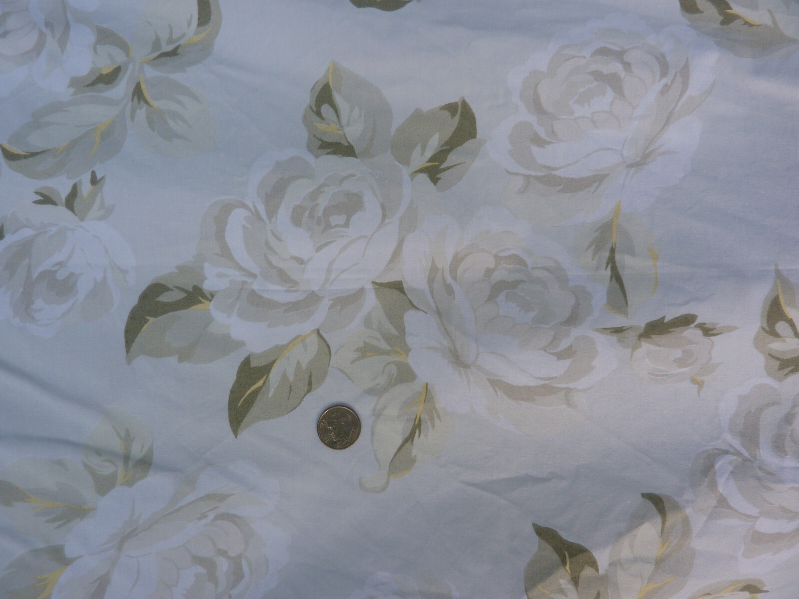 Rachel Ashwell Shabby Chic Boutique Rare Silver Roses on Sage- RARE Rachel Ashwell Shabby Chic Boutique Rare Silver Roses on Sage- RARE