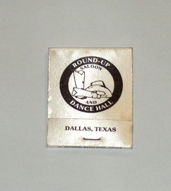 Vintage NOS Round-Up Saloon & Dance Hall Gay Bar Nightclub Matchbook Dallas TX