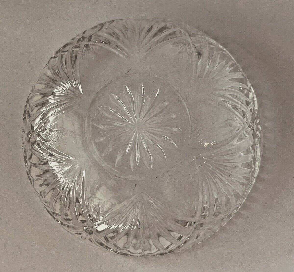Vintage Darby Round Crystal Cut Glass Small Bowl Trinket Candy Whatnot Dish