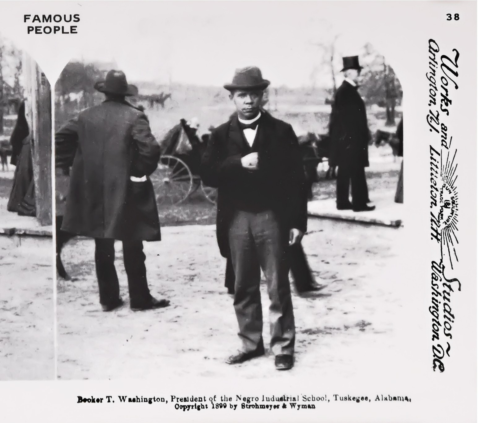 1899 Booker T Washington Tuskegee Alabama, Stereoview Card – PC198