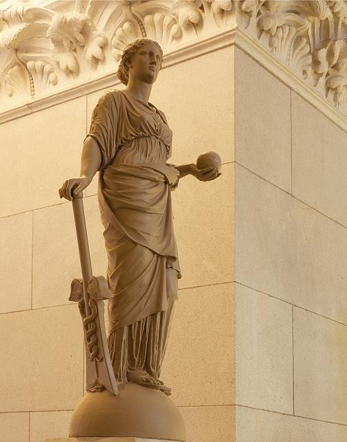 Hartford Connecticut Capitol Statue 2011 Female Figure with Sword Orb
