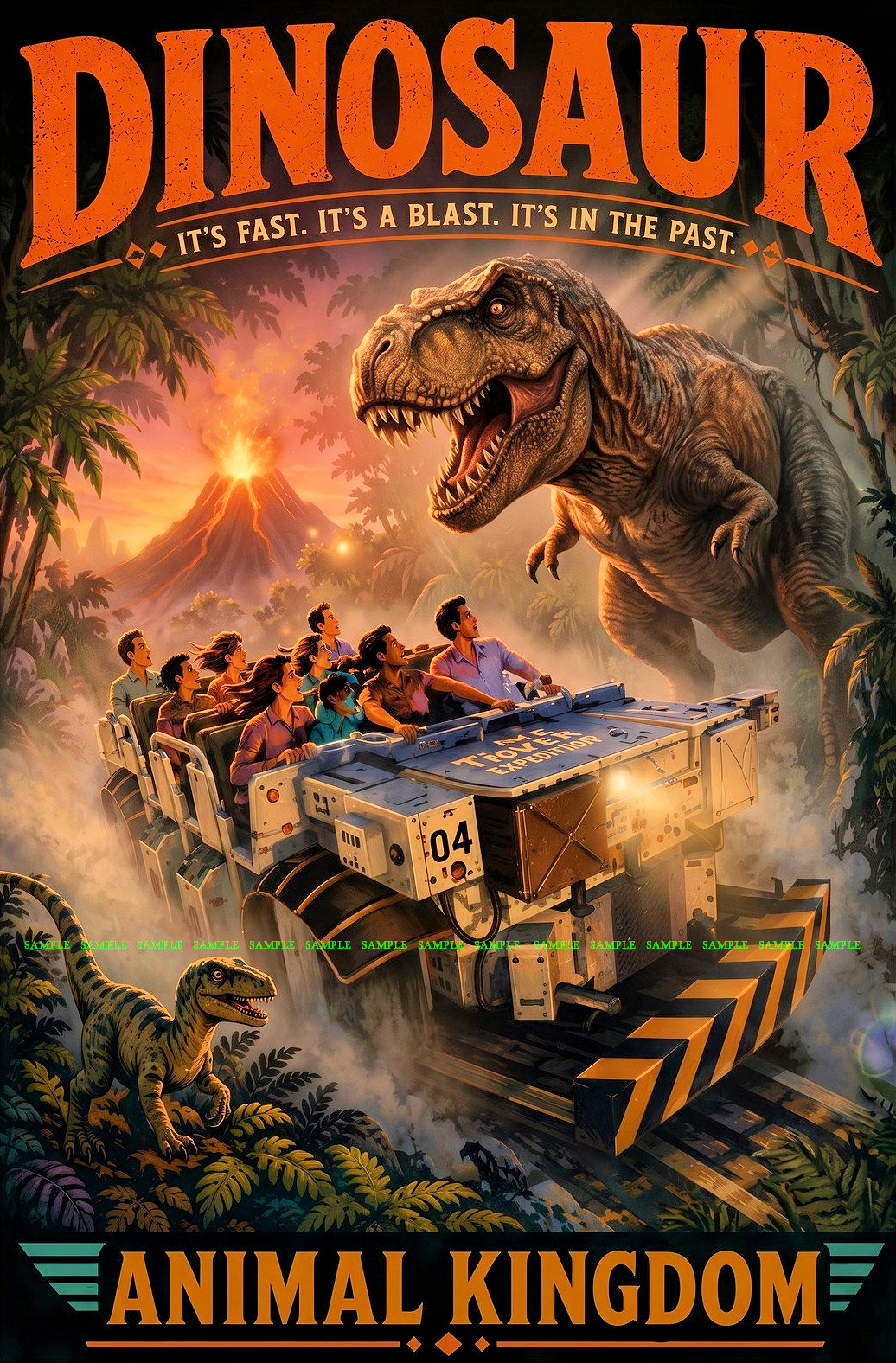 Disney DINOSAUR Ride Poster Disney Animal Kingdom Dino Institute 11 x17 Disney DINOSAUR Ride Poster Disney Animal Kingdom Dino Institute 11 x17