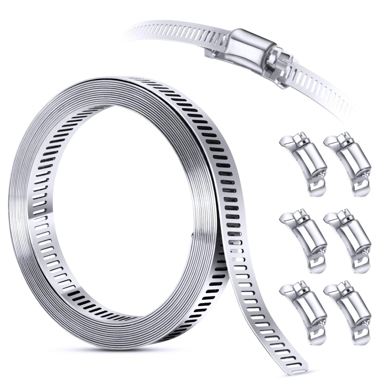304 Stainless Steel Hose Clamp Assortment Kit Diy Cut-to-fit 12 Ft Silver New 304 Stainless Steel Hose Clamp Assortment Kit Diy Cut-to-fit 12 Ft Silver New