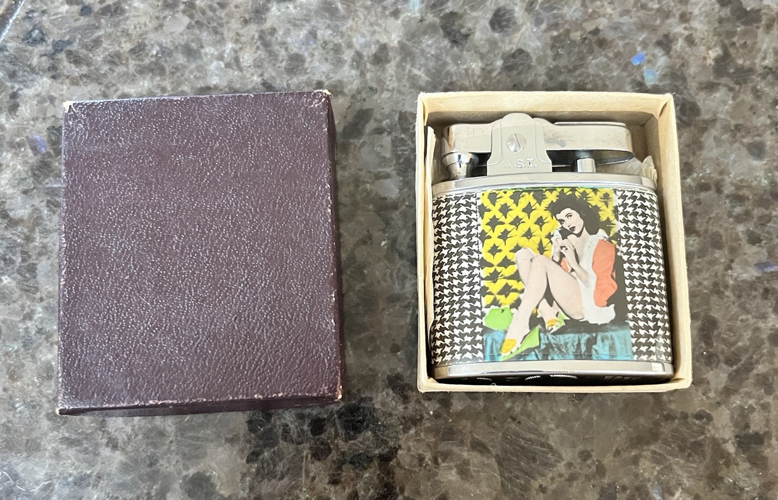 Clean Vintage 1950’s Superior Lighter PIN UP BURLESQUE BIKINI With Original Box