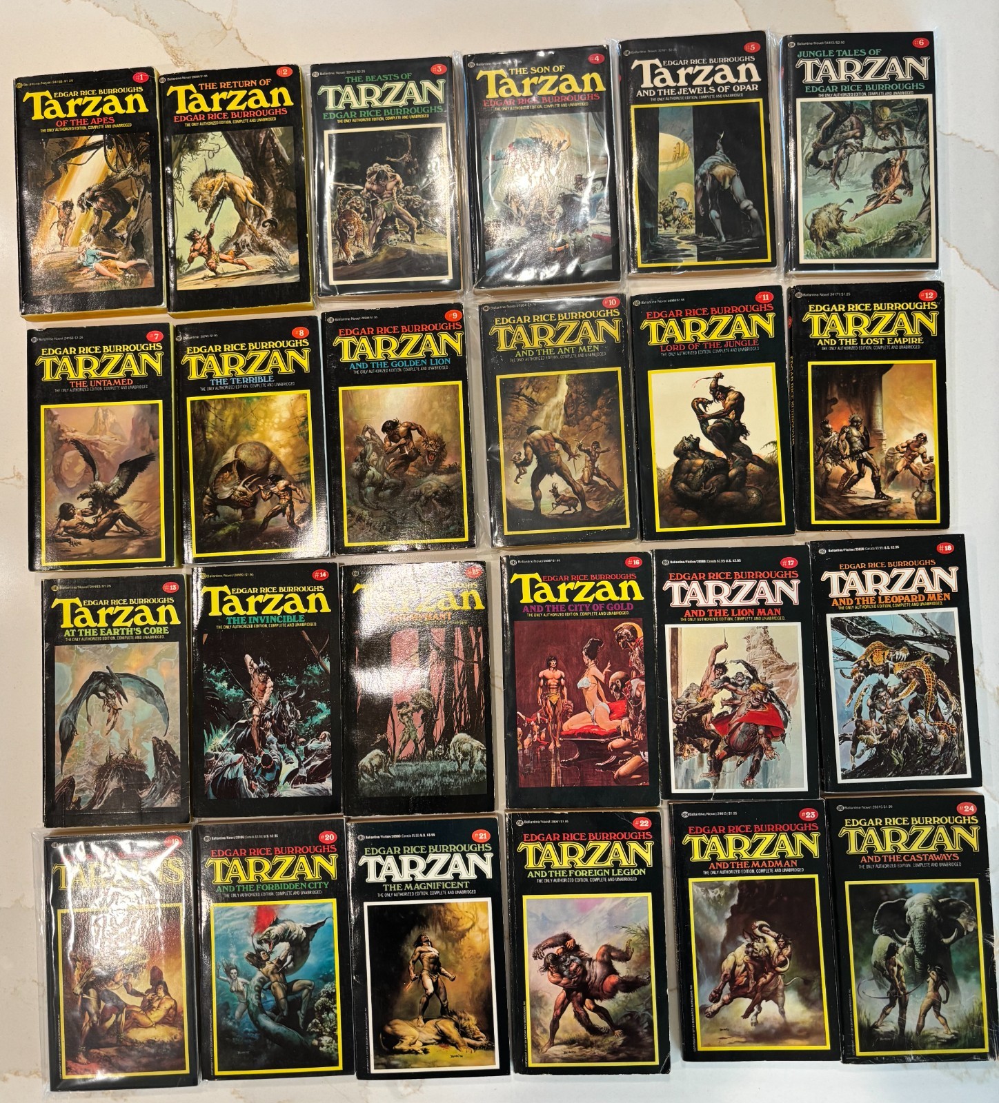 Tarzan Complete 24 Lot • Black Covers Adams Vallejo • Edgar Rice Burroughs G VG Tarzan Complete 24 Lot • Black Covers Adams Vallejo • Edgar Rice Burroughs G VG