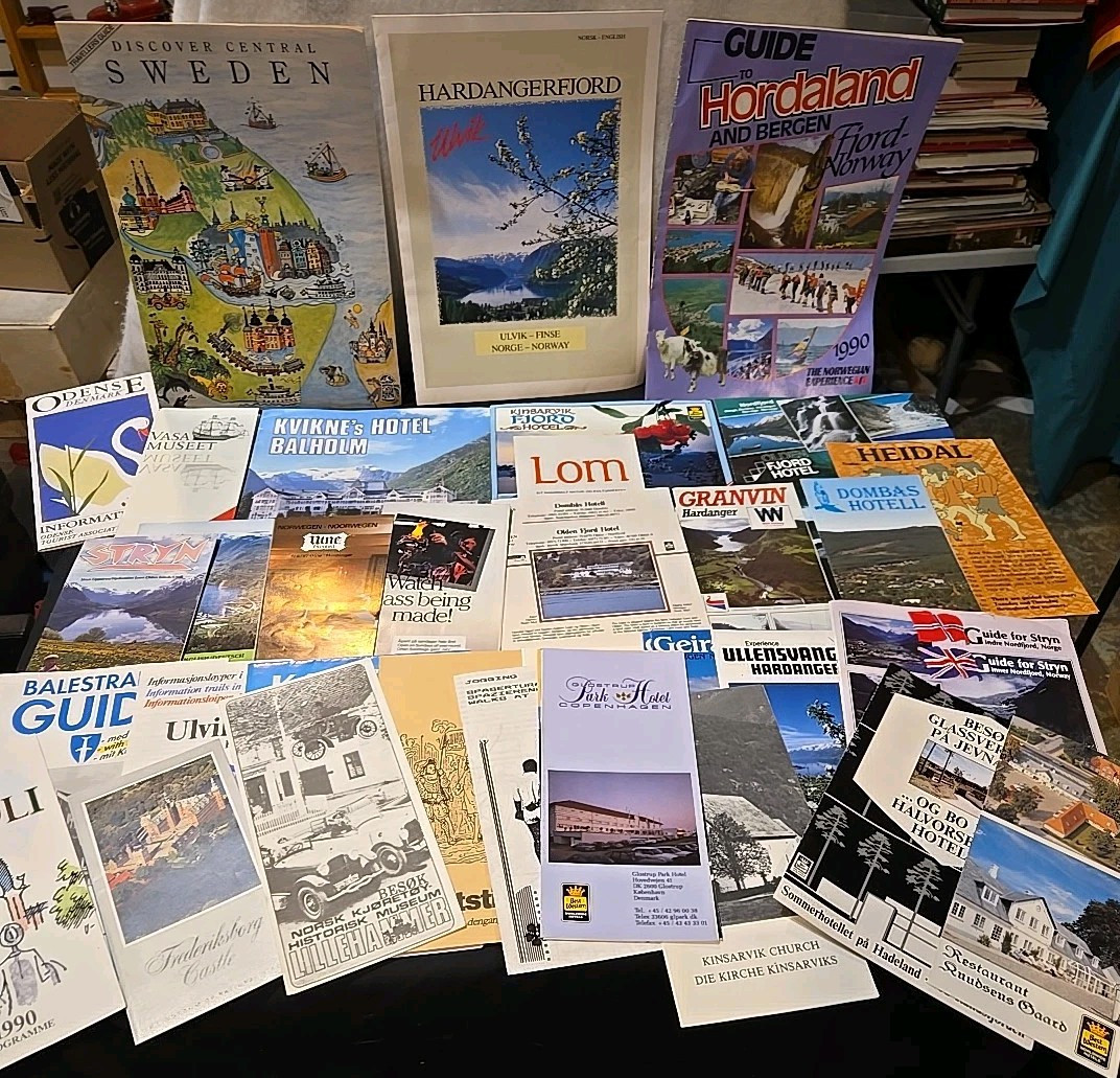Vintage Scandinavian Travel Brochures, Hotels, Guides, LOT Norway Denmark Sweden Vintage Scandinavian Travel Brochures, Hotels, Guides, LOT Norway Denmark Sweden