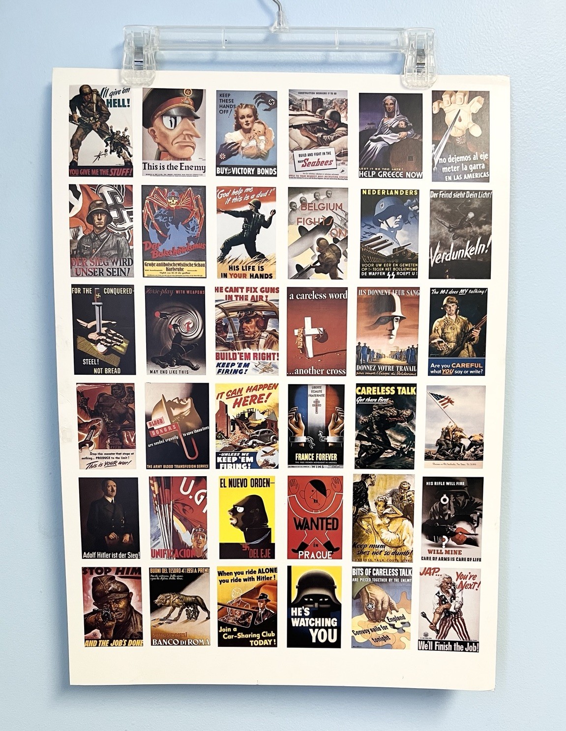 1992 Kitchen Sink Press WAR CRY WWII Propaganda 36 Card Uncut Sheet Poster Art