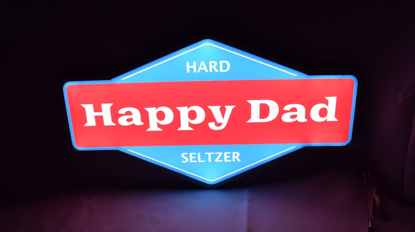 Happy Dad LED Light Up Sign BAR SIGN MAN CAVE LIGHT New Happy Dad LED Light Up Sign BAR SIGN MAN CAVE LIGHT New