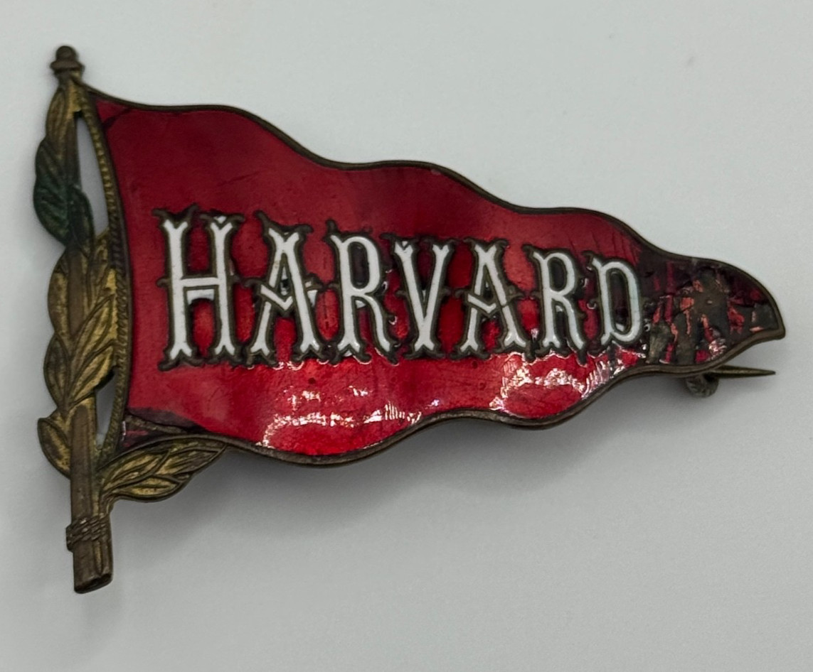 Antique Harvard University Enamel Pennant Badge Pin Brooch READ Needs Repair Antique Harvard University Enamel Pennant Badge Pin Brooch READ Needs Repair