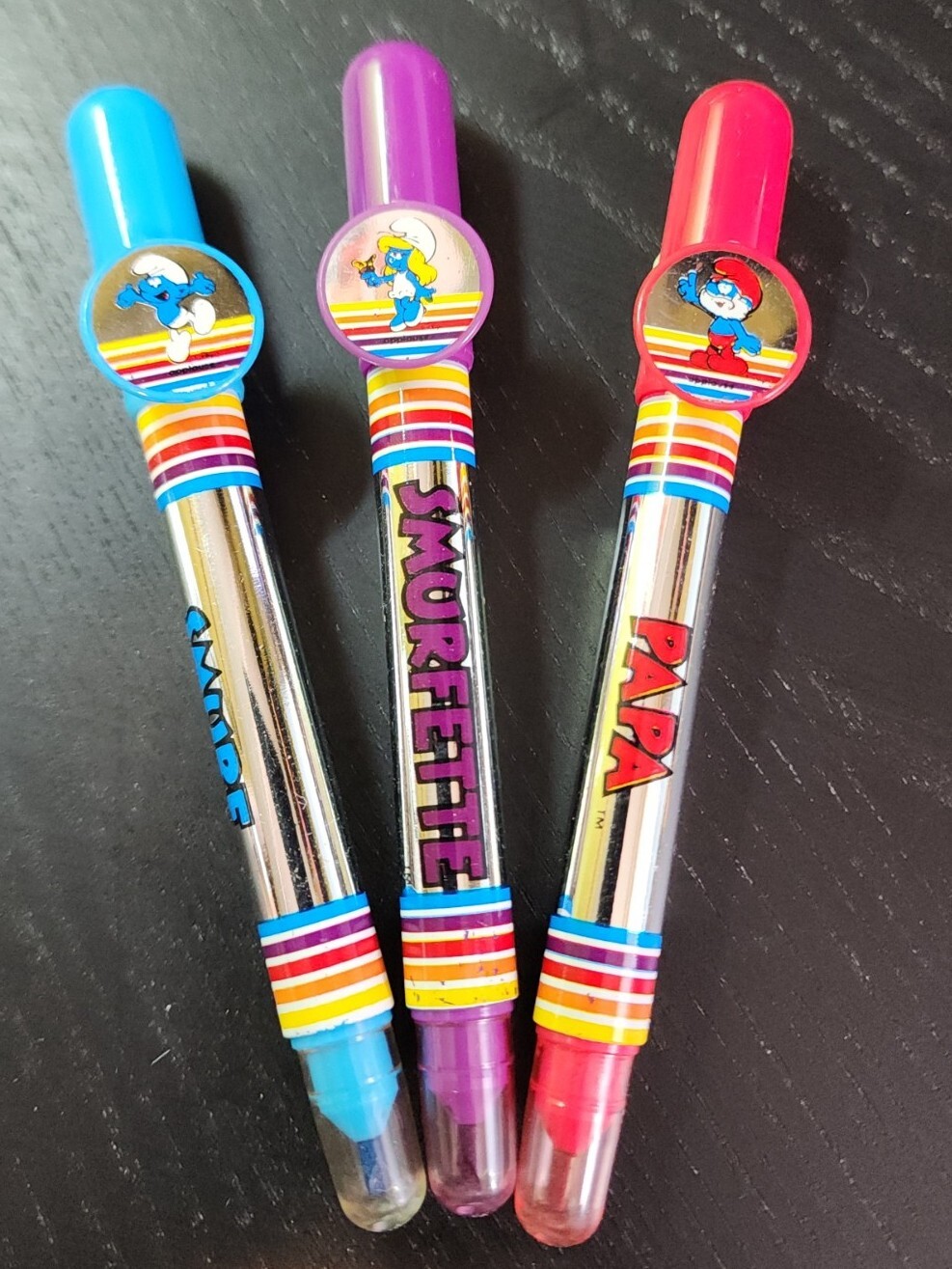 Vintage 1984 Applause Smurfette Smurf Papa Smurf Collectible Markers Lot of 3 Vintage 1984 Applause Smurfette Smurf Papa Smurf Collectible Markers Lot of 3
