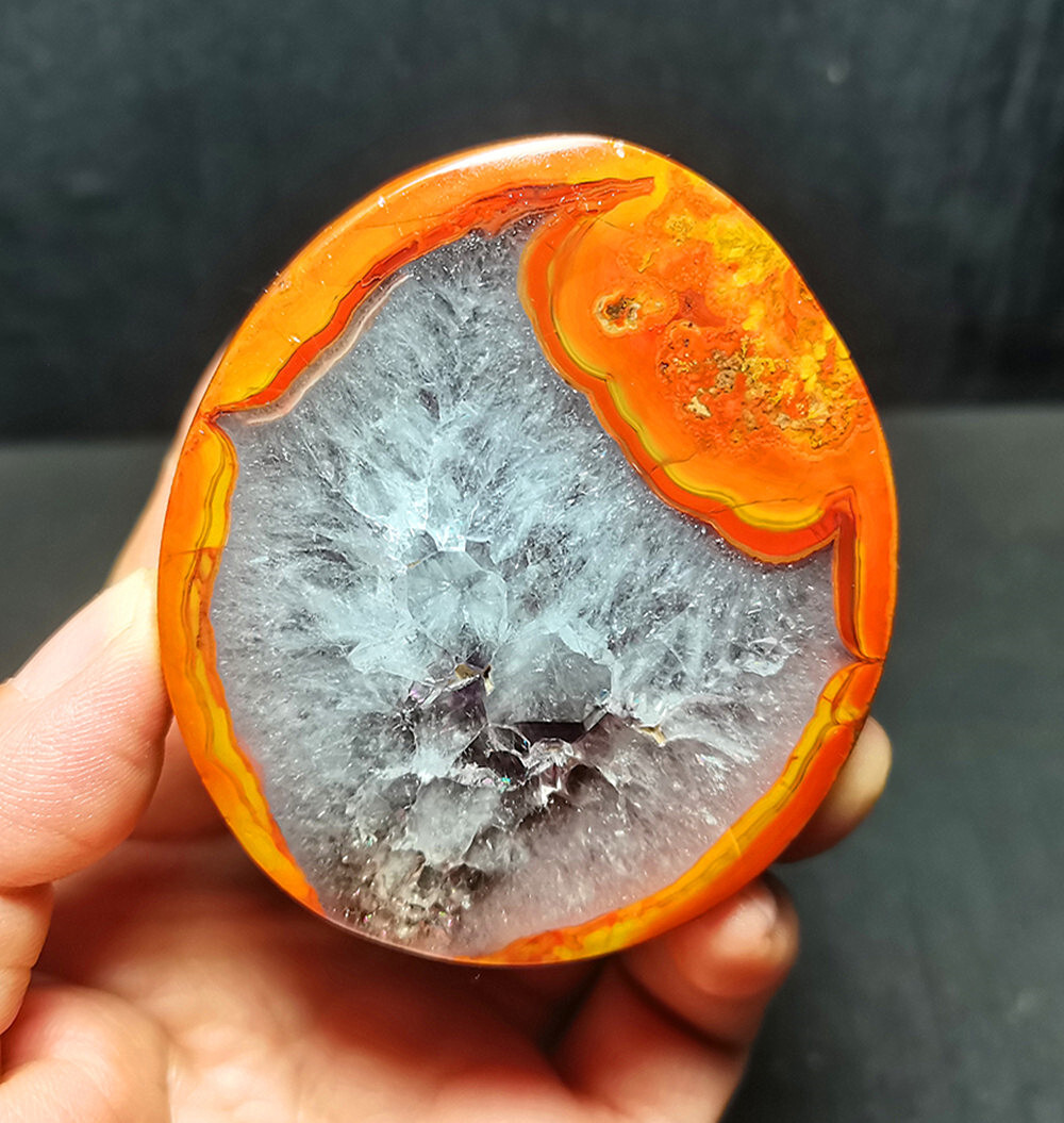 RARE 240g Natural Warring States Red Banded Stone Healing WYY3524