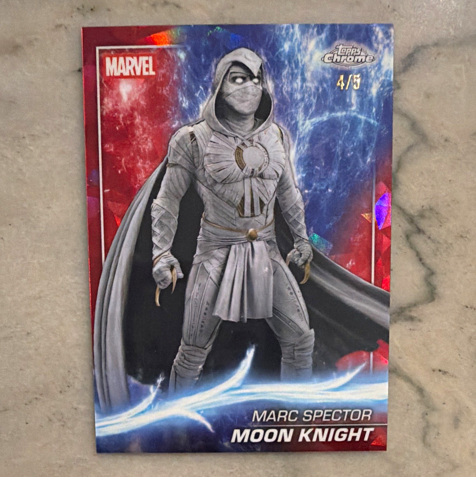 Topps 2025 Chrome Marvel Moon Knight Marc Spector #129 Serial Numbered 4/5 Topps 2025 Chrome Marvel Moon Knight Marc Spector #129 Serial Numbered 4/5