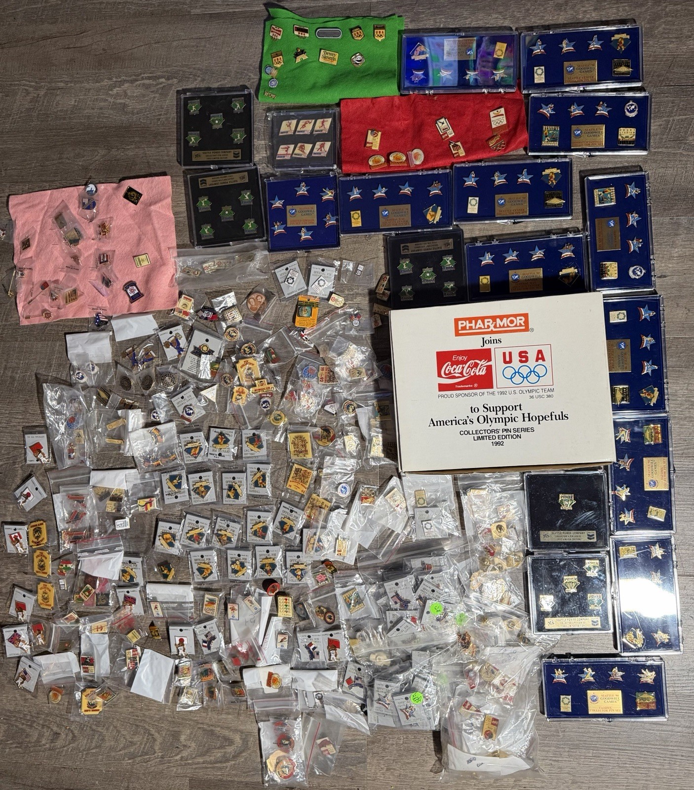 Massive Seattle Goodwill Games Pin Lot Well Over 400 PCS Buy It Now Extras 👀