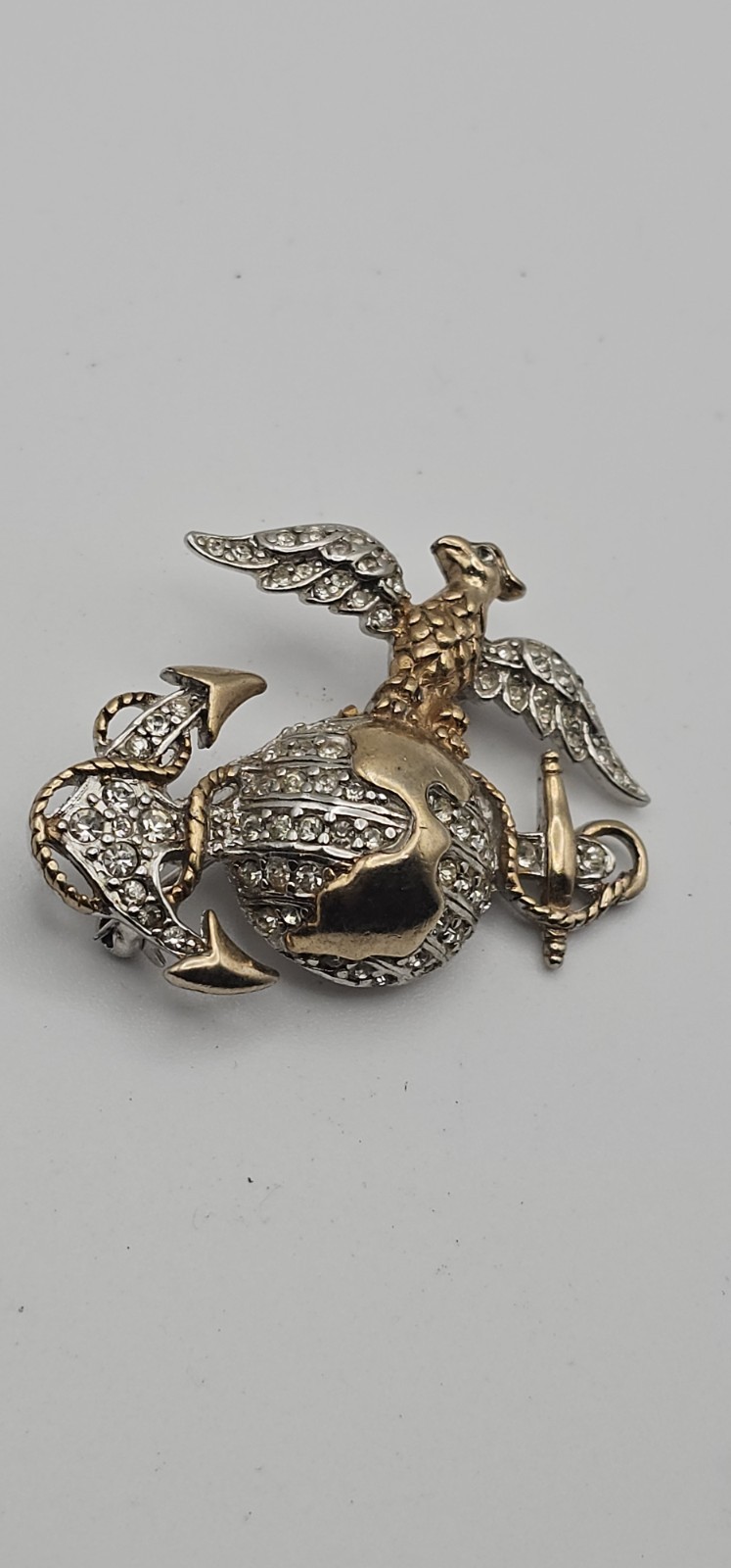 WWII Sterling USMC Marine Officer EGA Home Front Sweetheart Pin Excellent Condit
