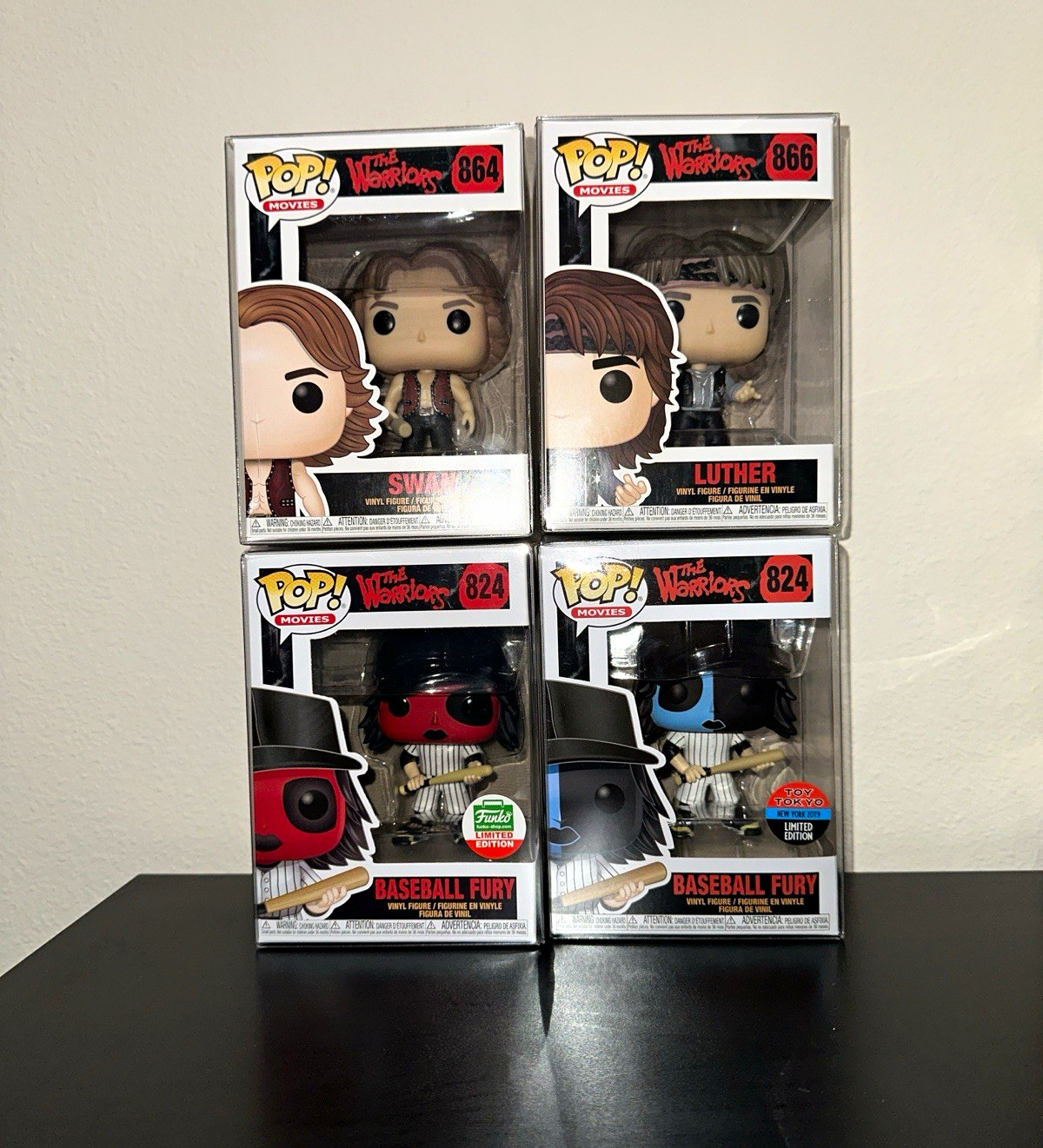 Funko Pop The Warriors - Swan, Luther, Red & Blue Baseball Fury w/ Protectors