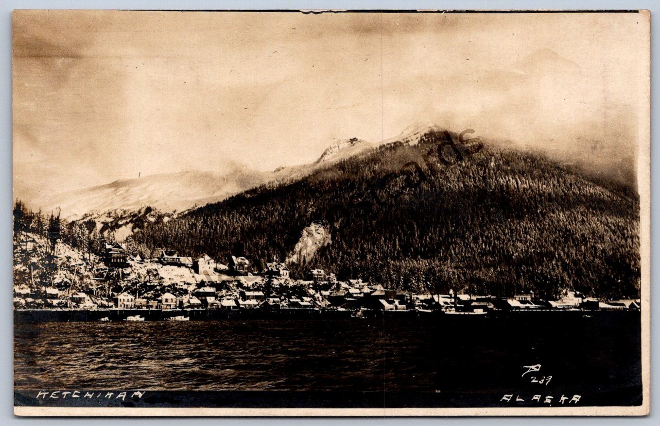 K49/ Ketchikan Alaska RPPC Postcard c1910 Winter View Homes Coast 472