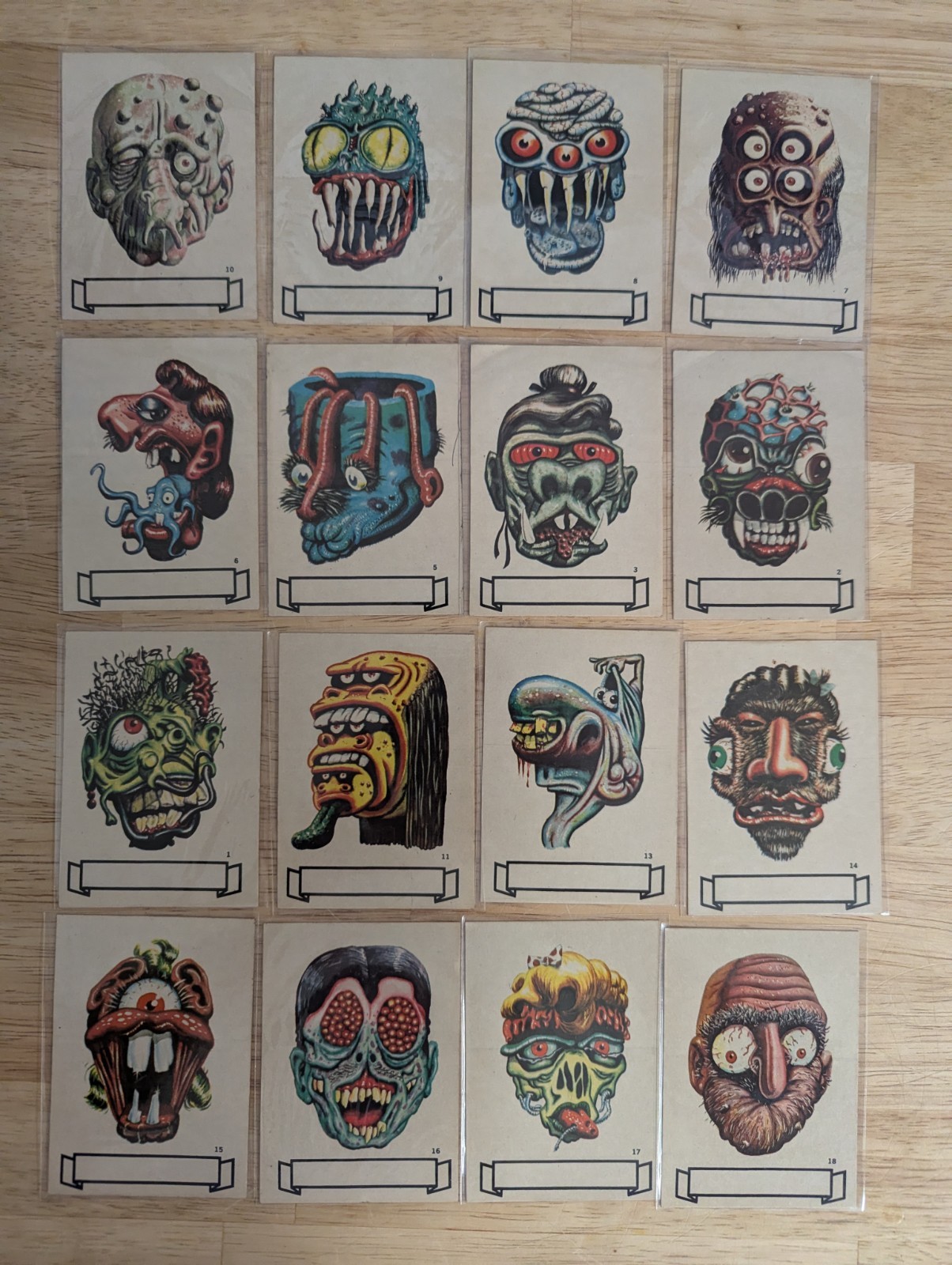 Vintage Topps Make Your Own Name Stickers Ugly Monsters 27 different all blank