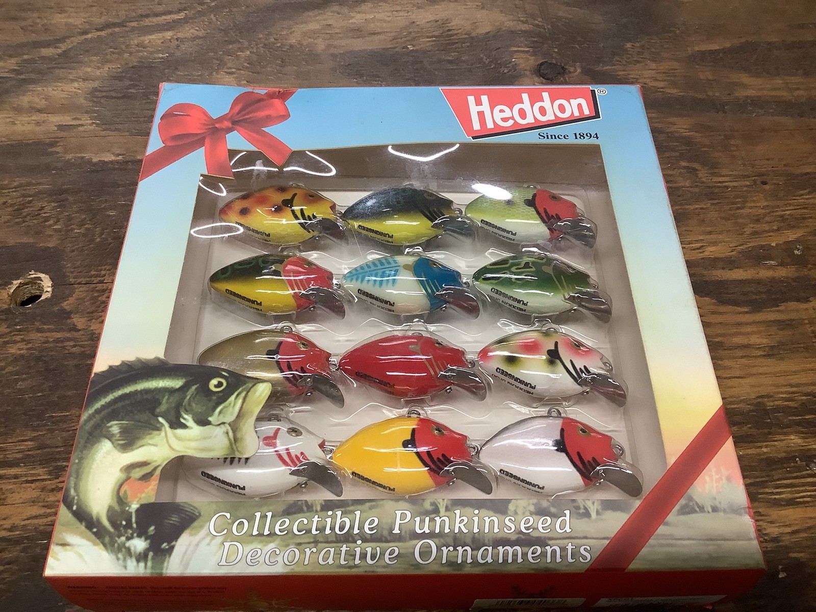 Vintage Heddon Punkinseed Fishing Lures Ornaments Set of 12 Plastic  Series 1