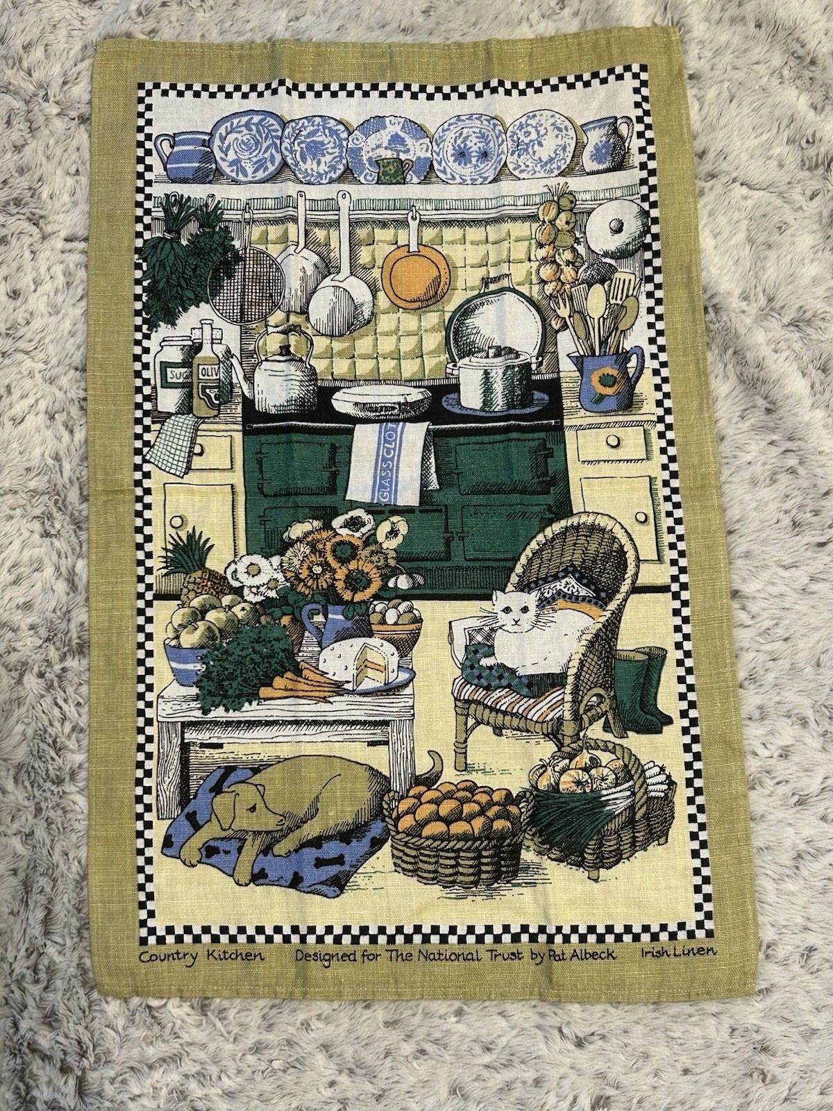 Vintage National Trust Country Kitchen Tea Towel Designed By Pat Albeck Vintage National Trust Country Kitchen Tea Towel Designed By Pat Albeck