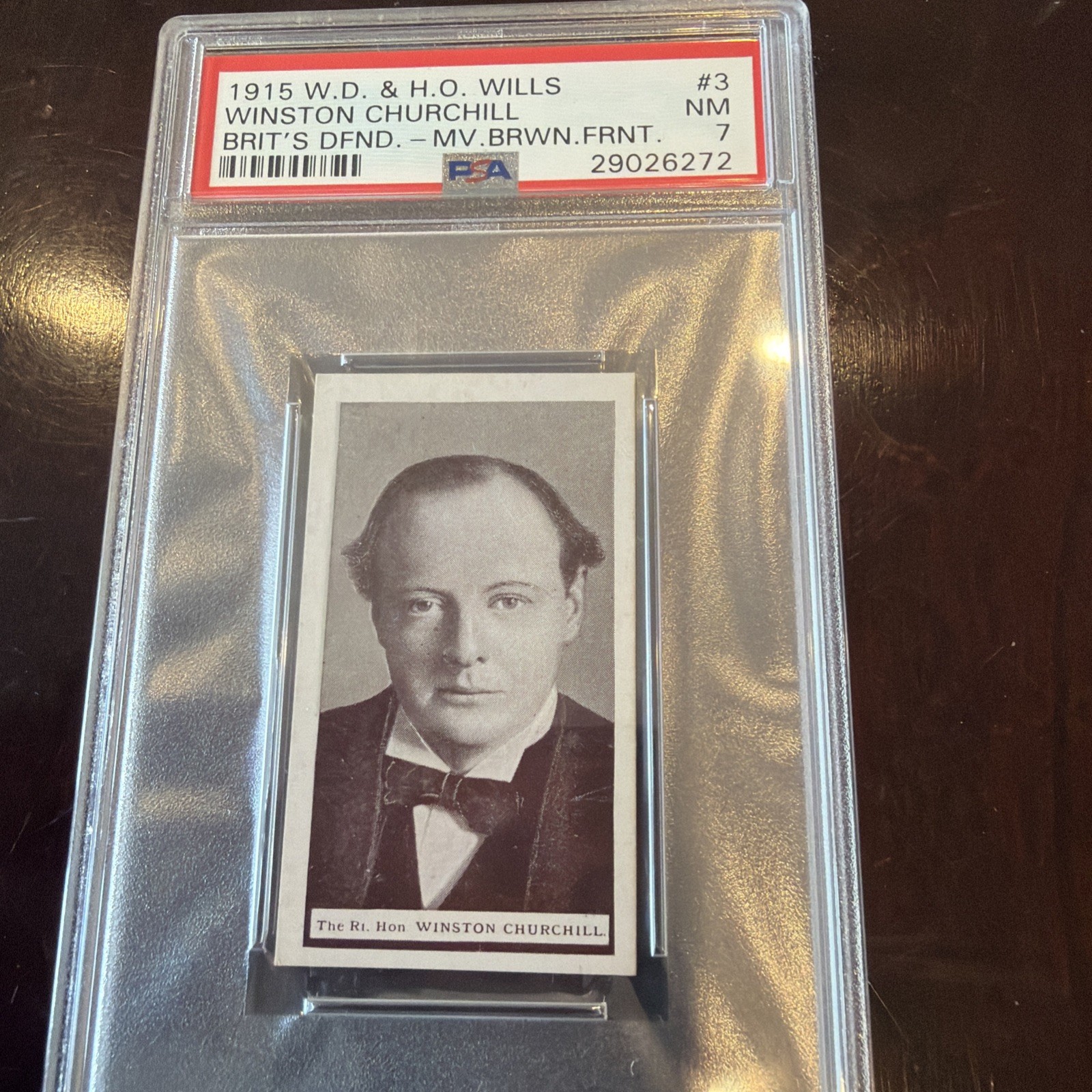 1915 Winston Churchill Card PSA 7 Only One Higher