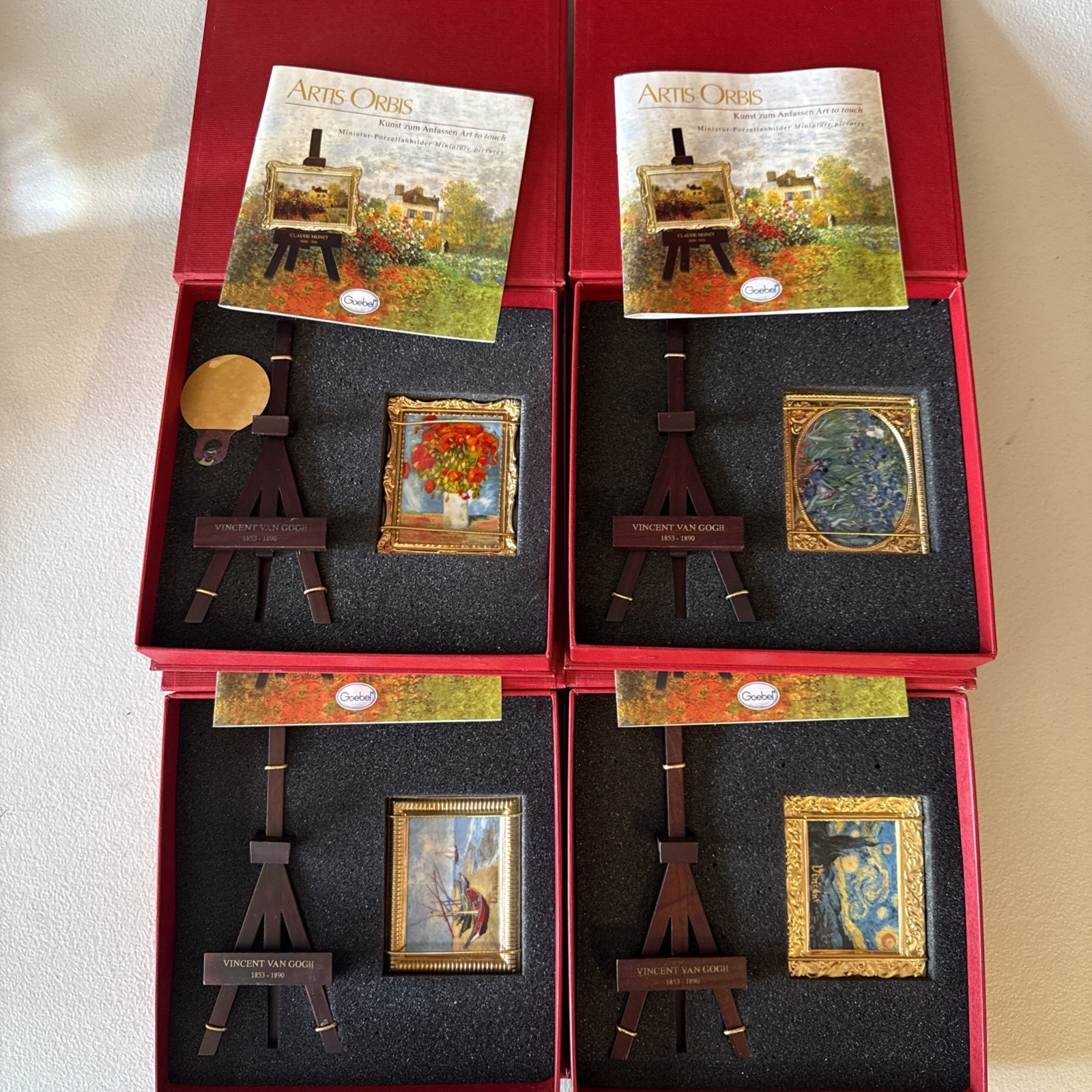 Lot of 4 Goebel Artis Orbis Vincent Van Gogh Miniature Porcelain Paintings Lot of 4 Goebel Artis Orbis Vincent Van Gogh Miniature Porcelain Paintings