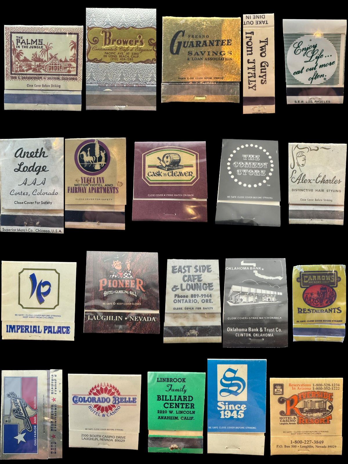300+ Premium Vintage Matchbook Lot Vegas Dunes Tiki Bahooka Stardust Brown Derby