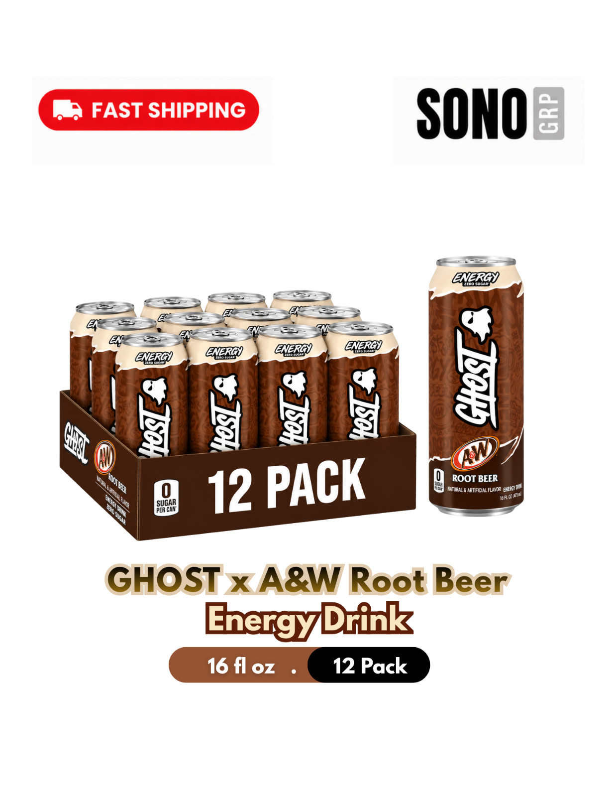 Ghost x A&W Energy Drink, 16 Fl Oz (Pack of 12) Fast Shipping Ghost x A&W Energy Drink, 16 Fl Oz (Pack of 12) Fast Shipping