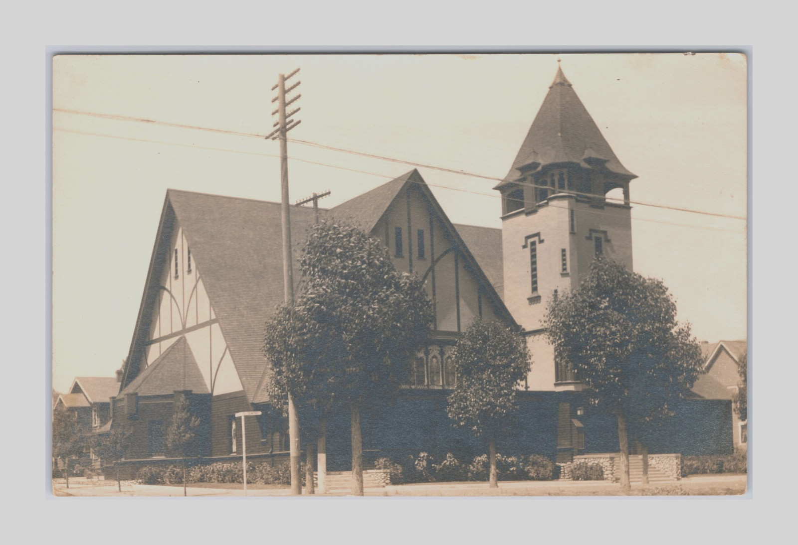 1905 RPPC Old Methodist Church El Centro Street & Fairview Ave St S. Pasadena CA 1905 RPPC Old Methodist Church El Centro Street & Fairview Ave St S. Pasadena CA