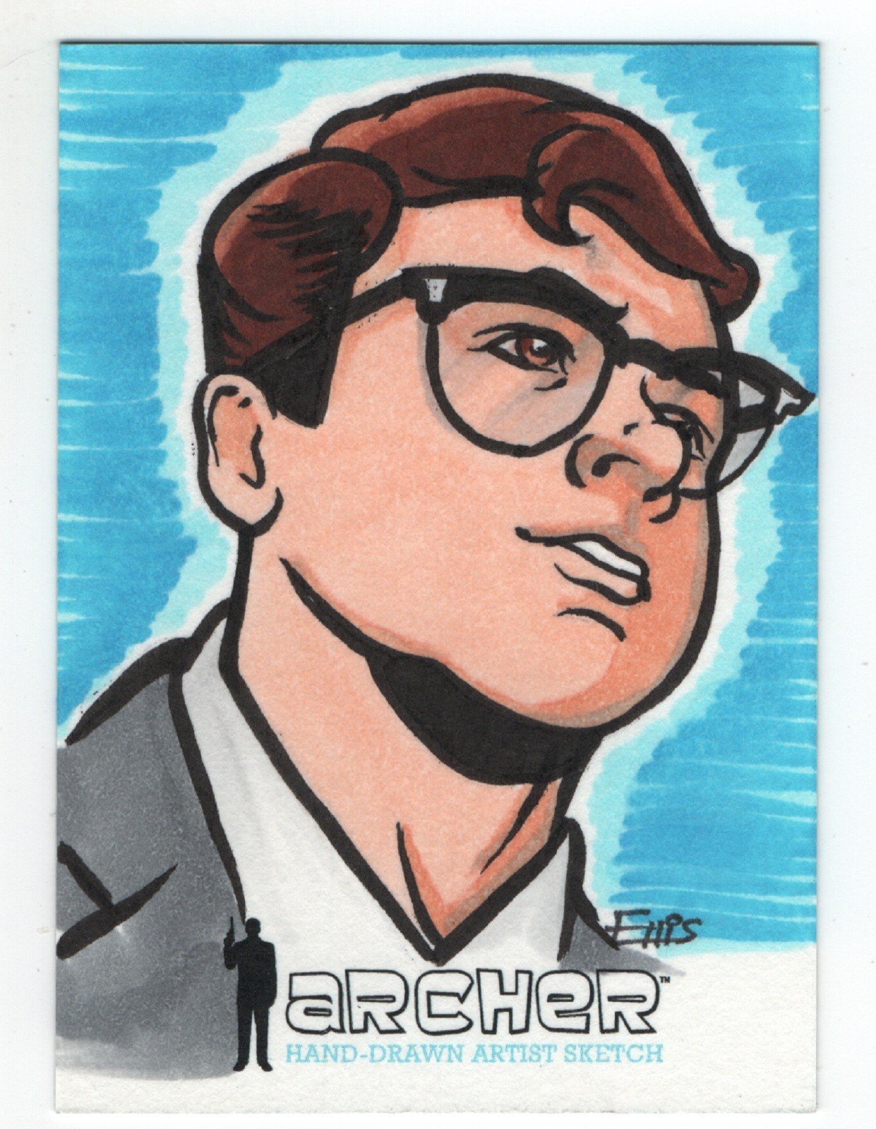 Archer seasons 1-4 Sketch insert card by artist Sam Ellis - Rare artist