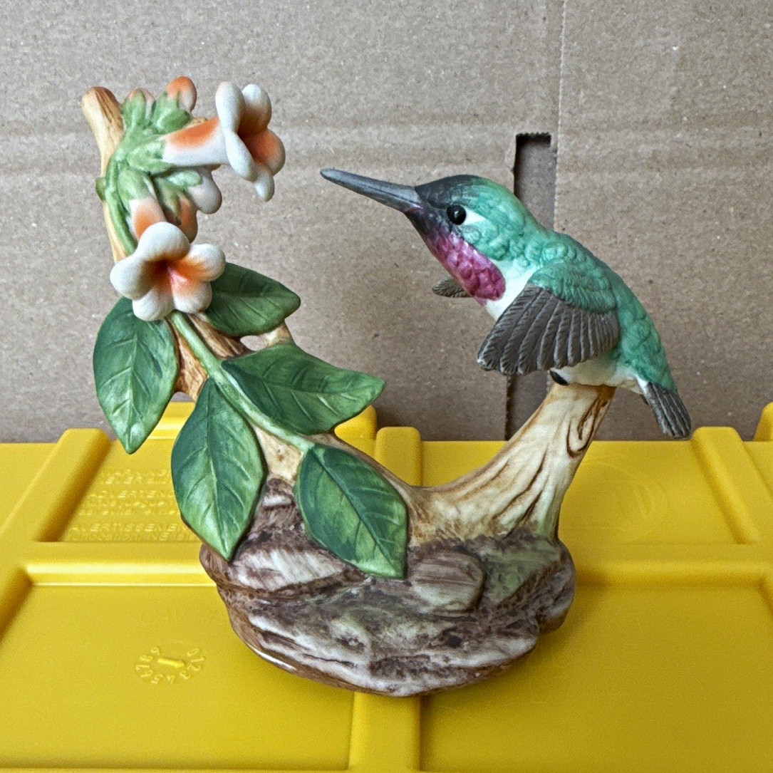 Andrea by Sadek Black-chinned Hummingbird Porcelain Bird Figurine #7683