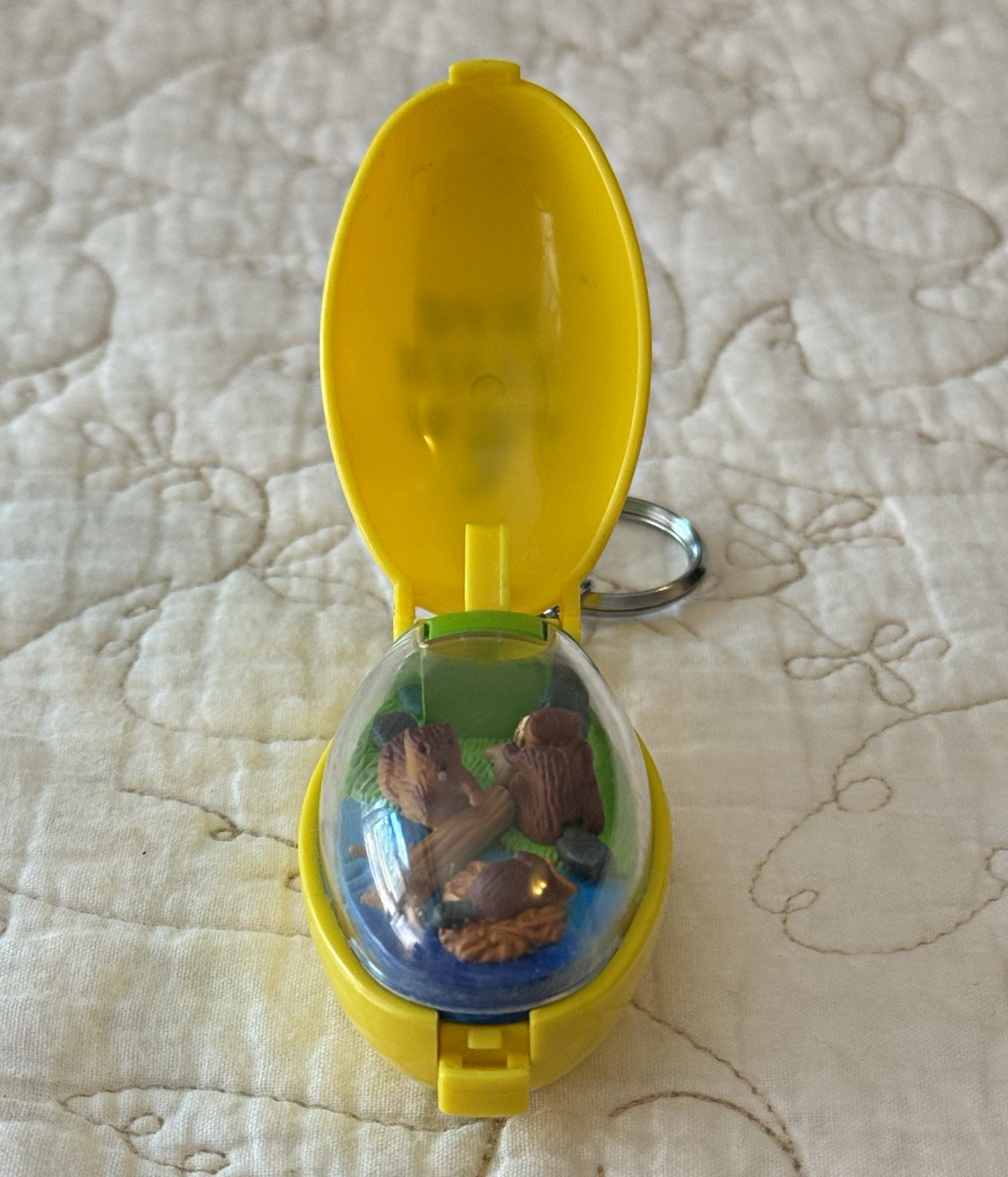 Vintage Takara 1993 Pocket Critter Beaver River Dam Animal Keychain Rare