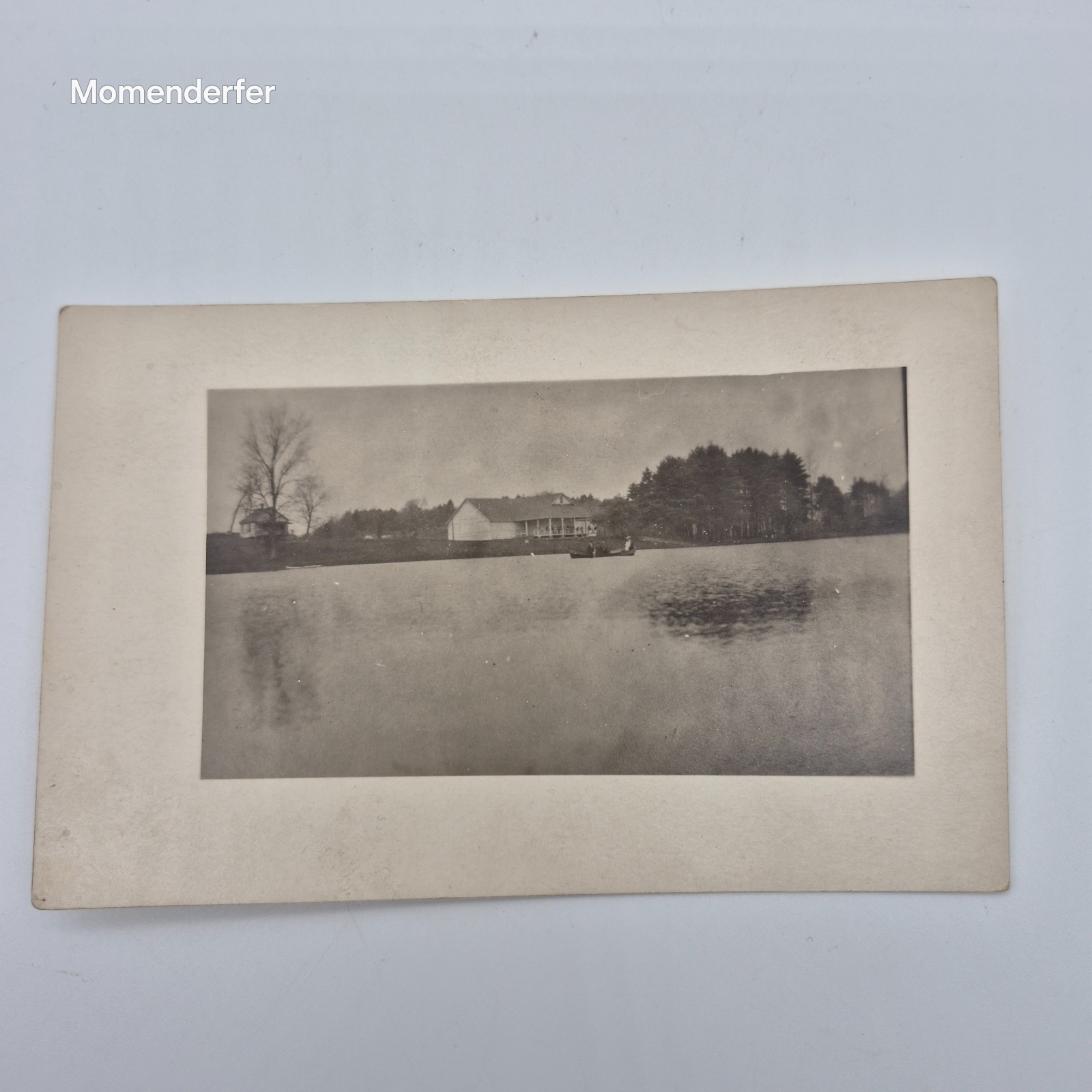Antique RPPC Lakeside Pavilion Rowboat Pine Grove CYKO c1910s Photo Postcard