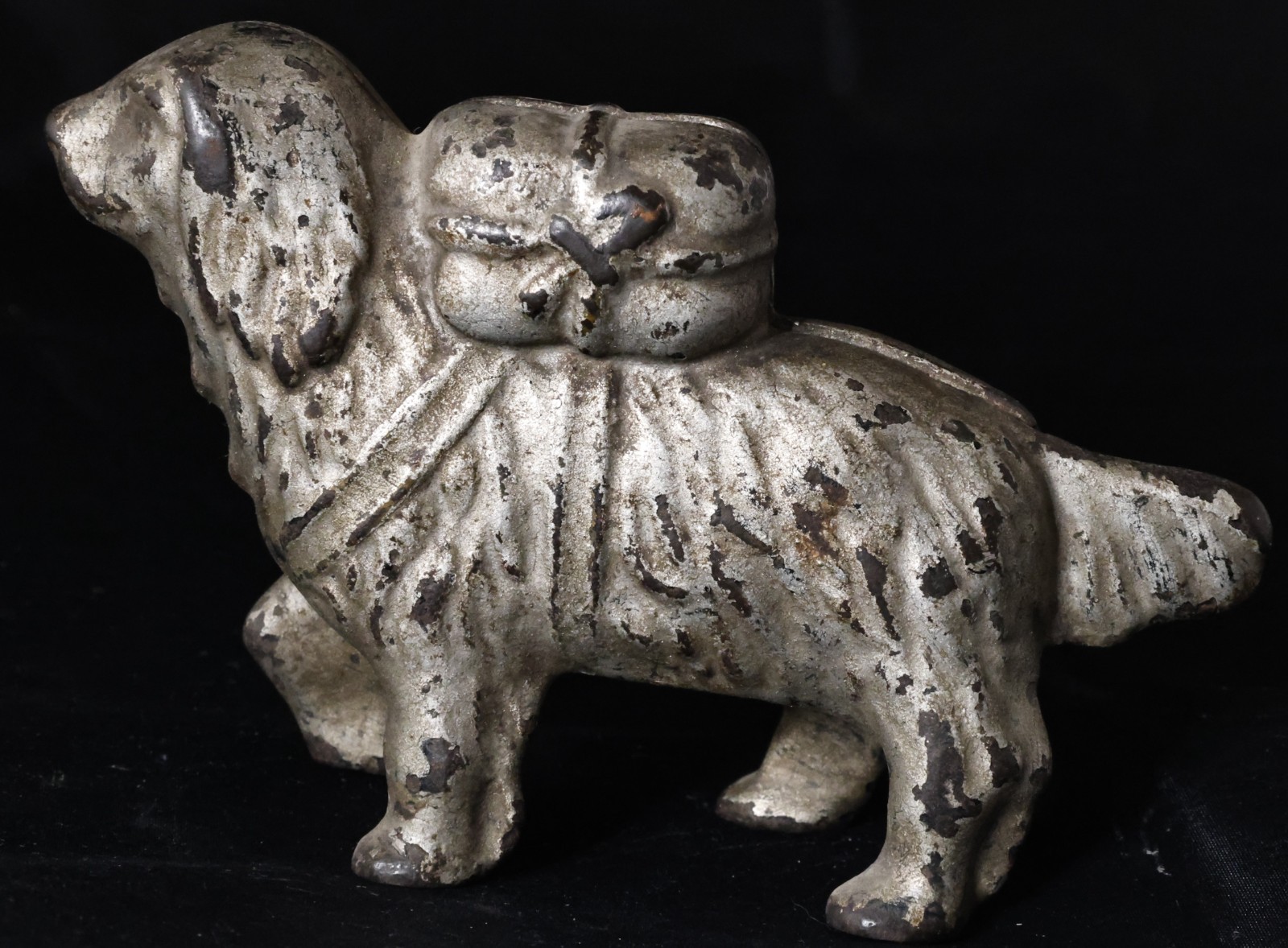Antique early 1900\'s Cast Iron St Bernard dog pack Still Coin Bank A.C. Williams